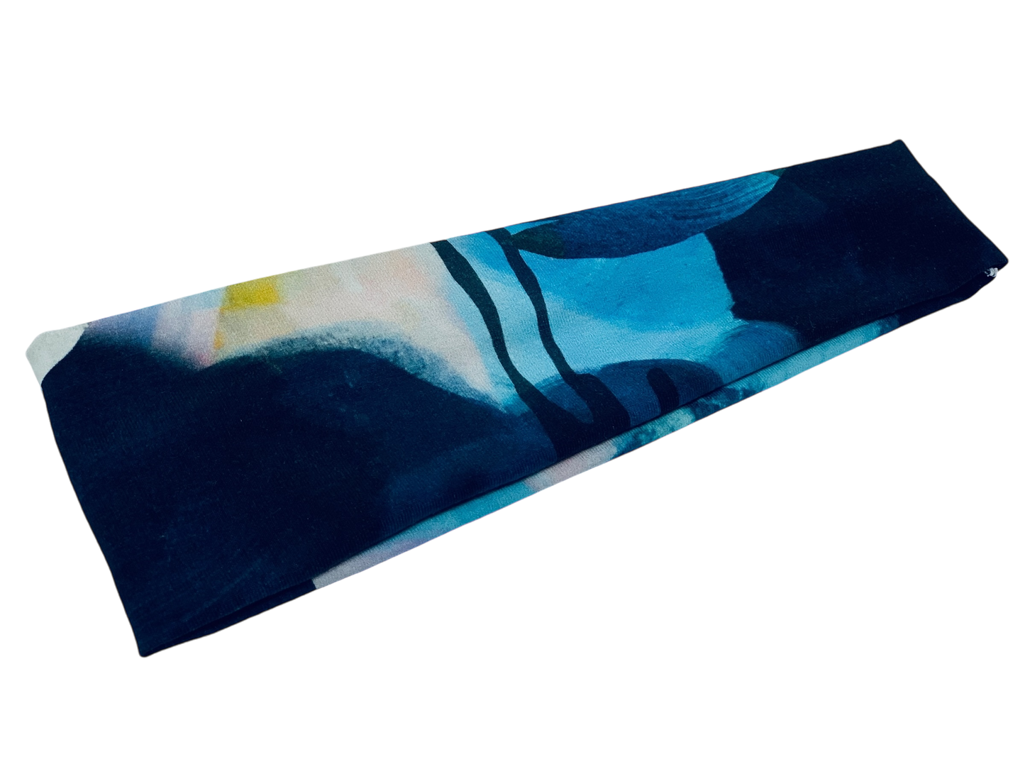Blue Splatter on Black ORGANIC Headband-Twist or Sport | Sweet Stitch Novelties