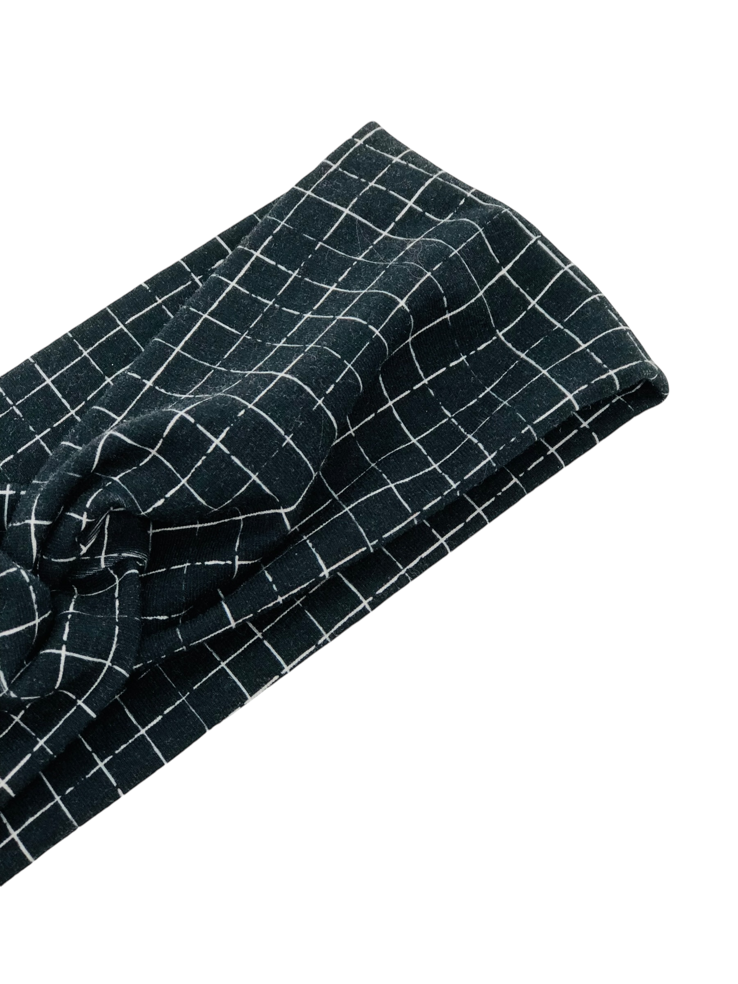 Black Inverted Grids Headband-Twist or Sport | Sweet Stitch Novelties