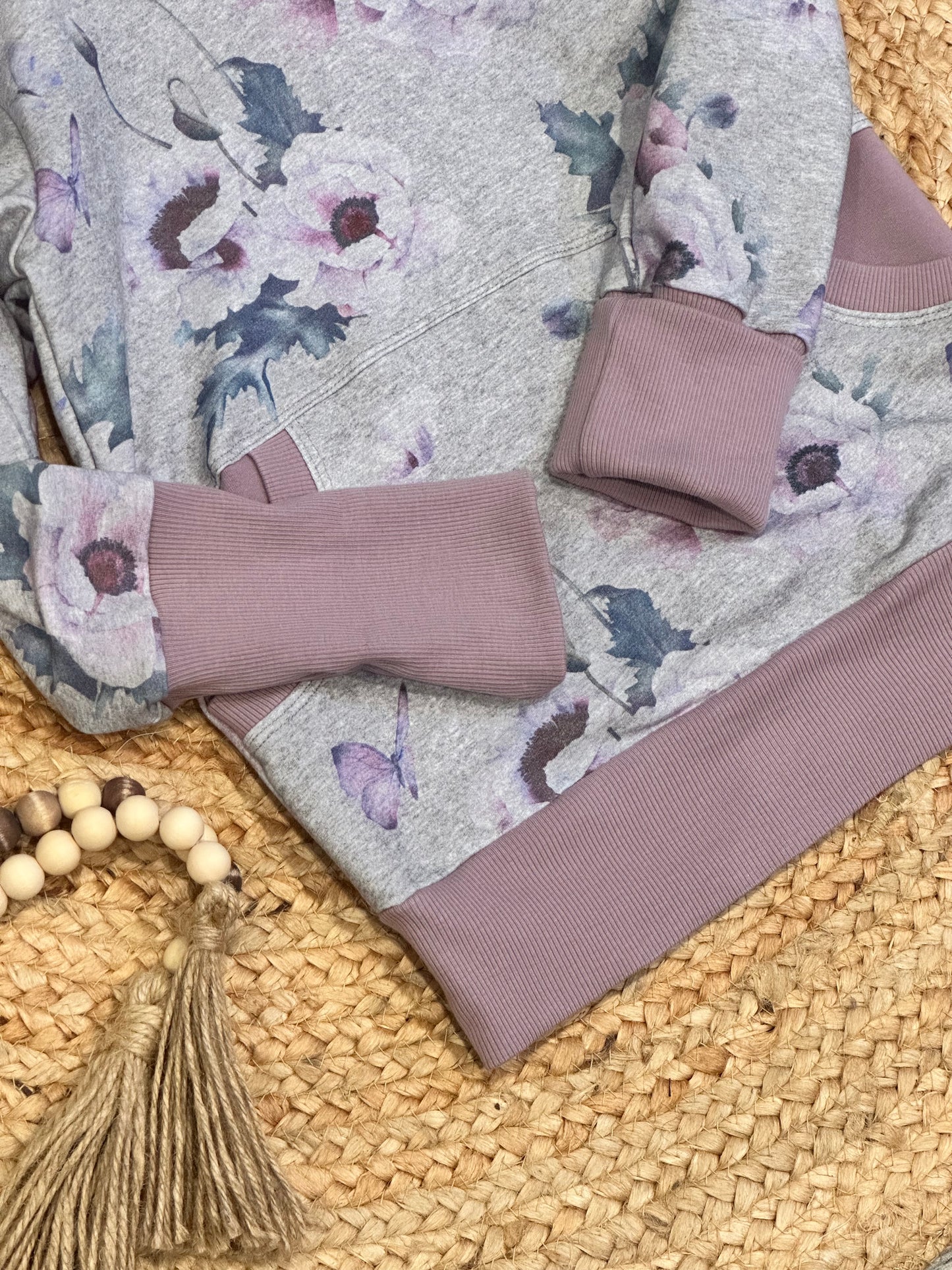 Heathered Poppies Grow With Me Hoodie | Size 4-7Y