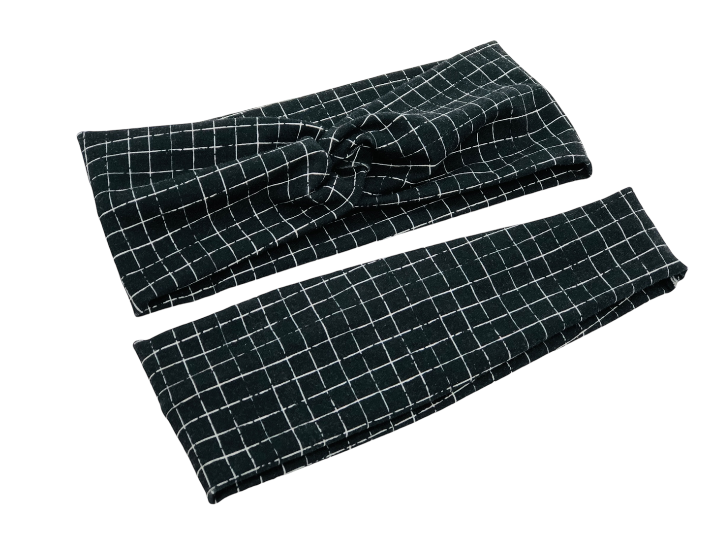 Black Inverted Grids Headband-Twist or Sport | Sweet Stitch Novelties