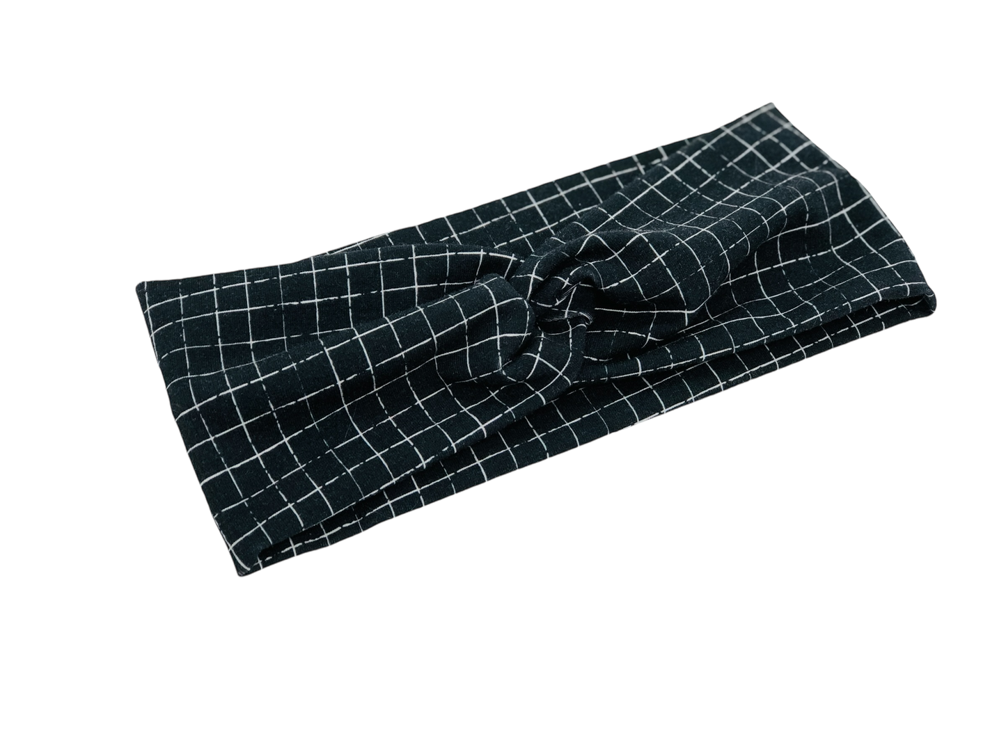 Black Inverted Grids Headband-Twist or Sport | Sweet Stitch Novelties