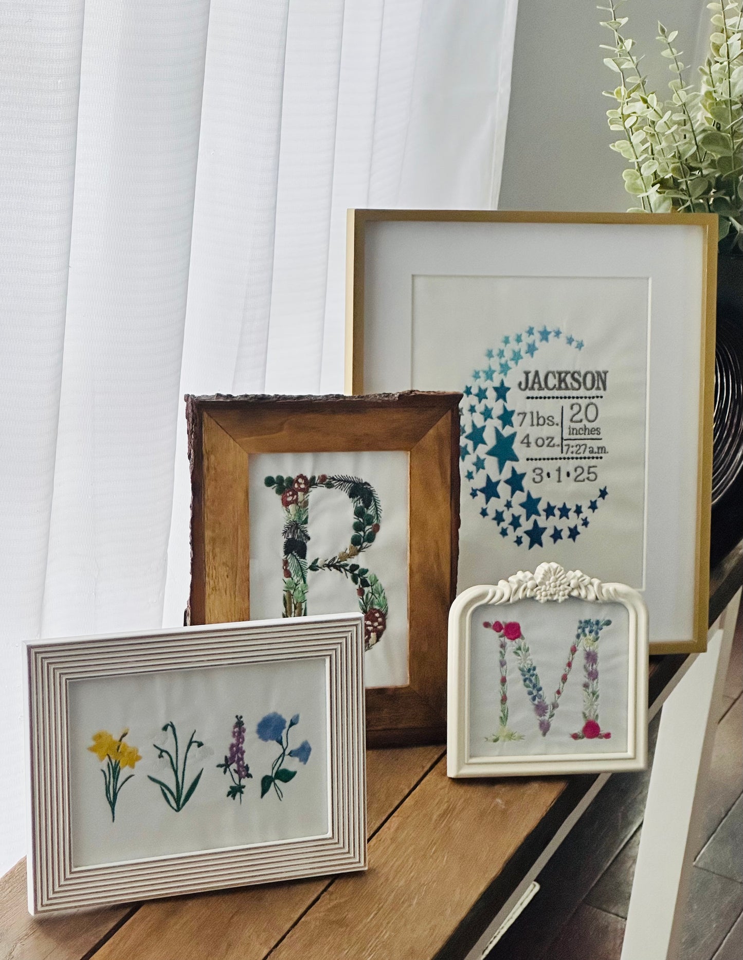 Floral Embroidered Initial