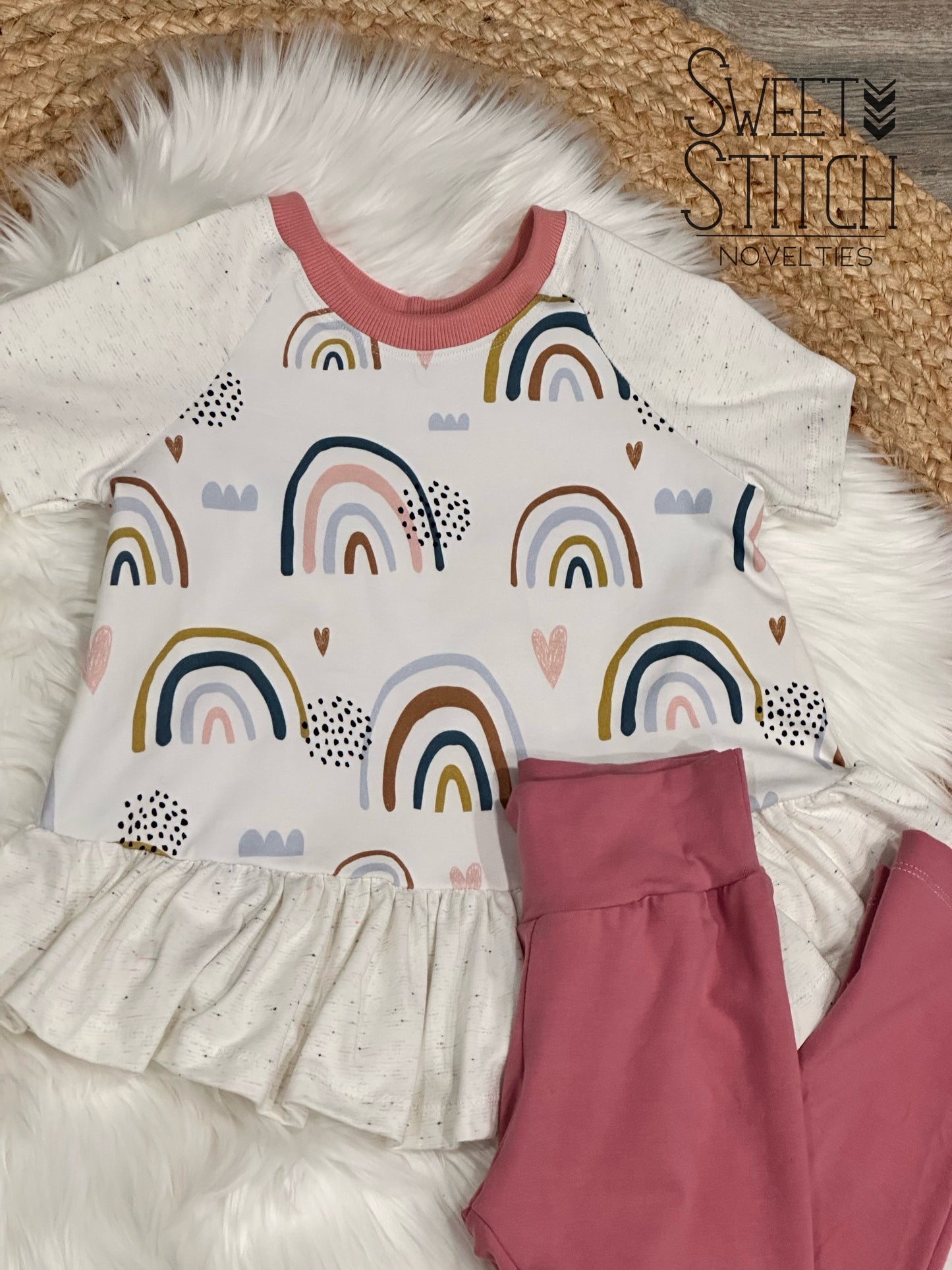 Rainbow Peplum and Leggings Set | Size 6
