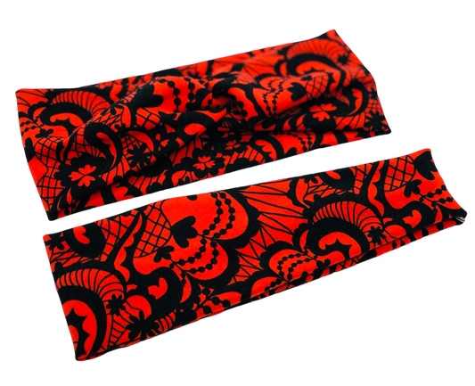 Faux Lace Red Headband-Twist or Sport | Sweet Stitch Novelties