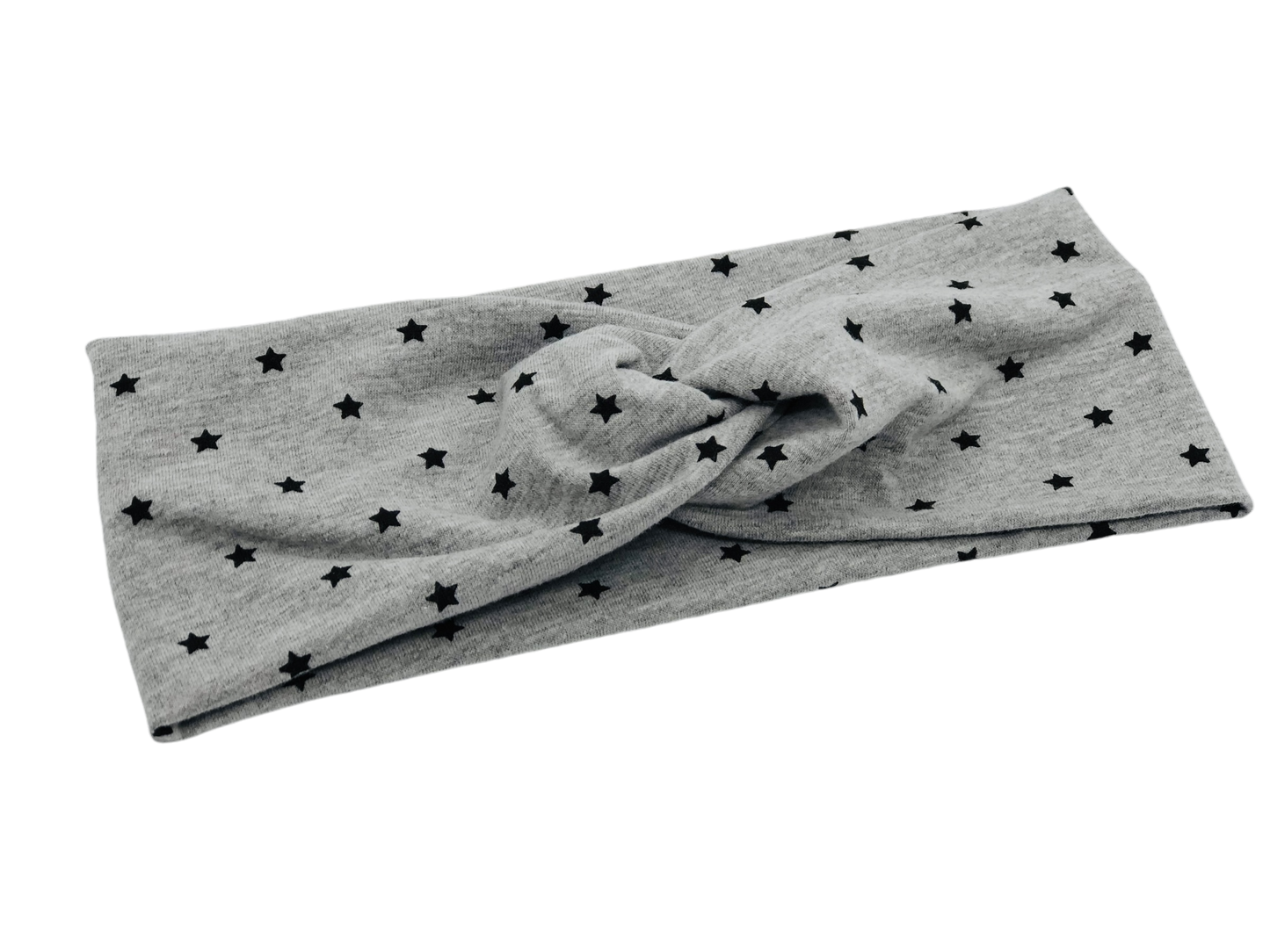 Stars on Gray Headband-Twist or Sport | Sweet Stitch Novelties