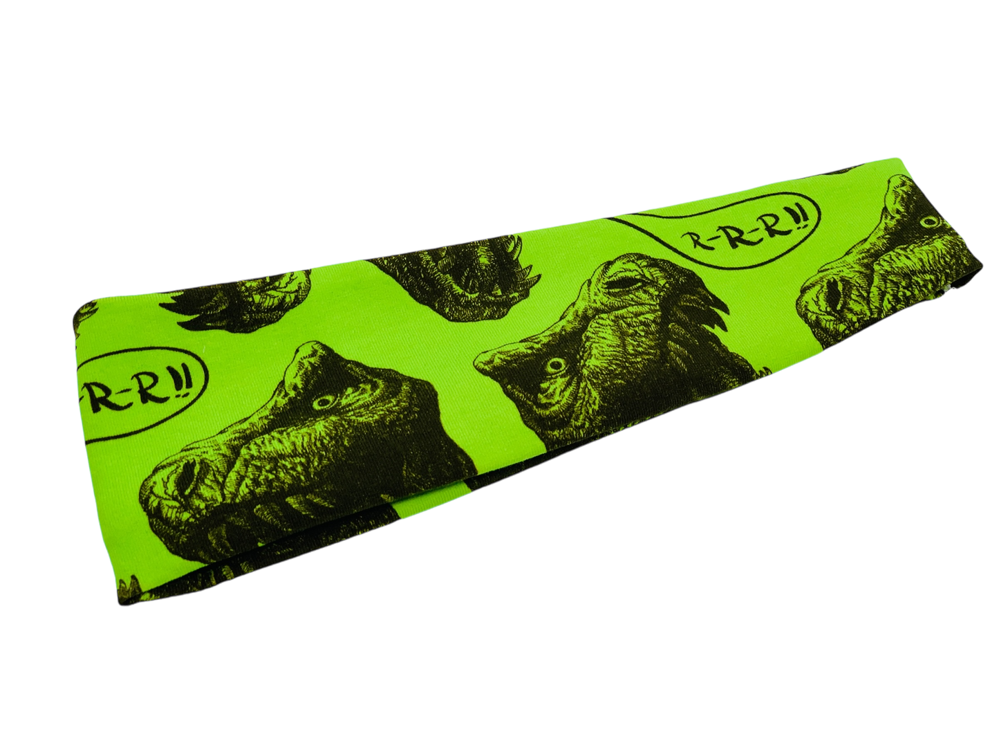 T-Rex on Lime Headband-Twist or Sport | Sweet Stitch Novelties