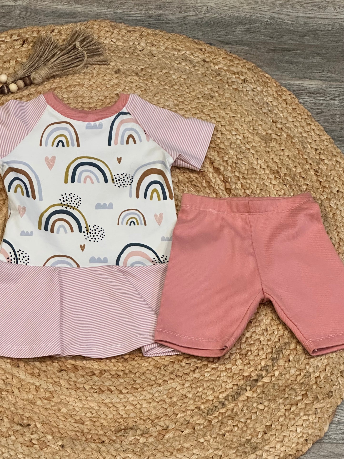 Rainbow Peplum and Short Coordinated Set | Size 6/7
