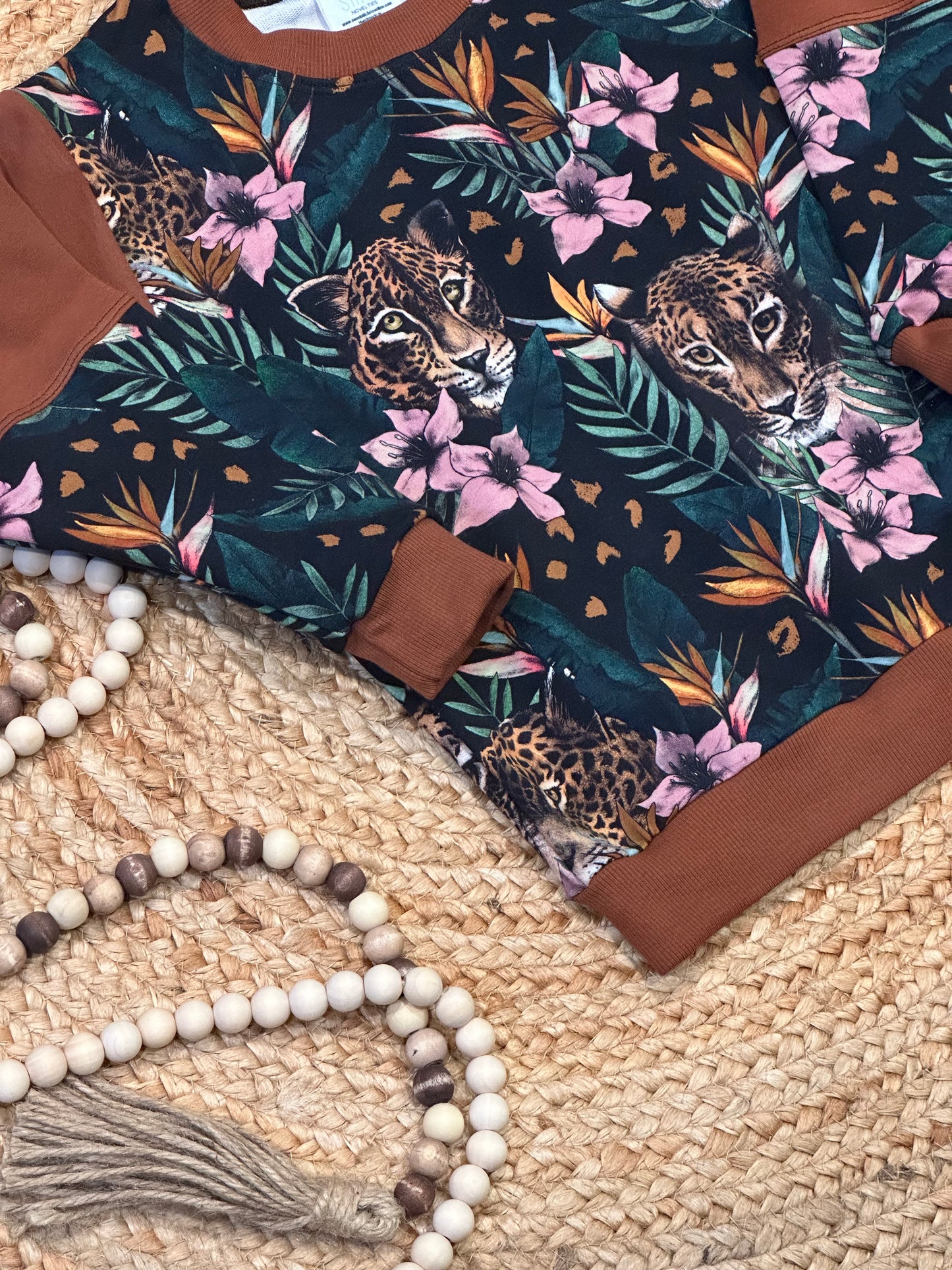 Jungle Floral and Hidden Jaguar Oversized Sweater and Joggers Sets | Size 3/4T, Size 5/6T