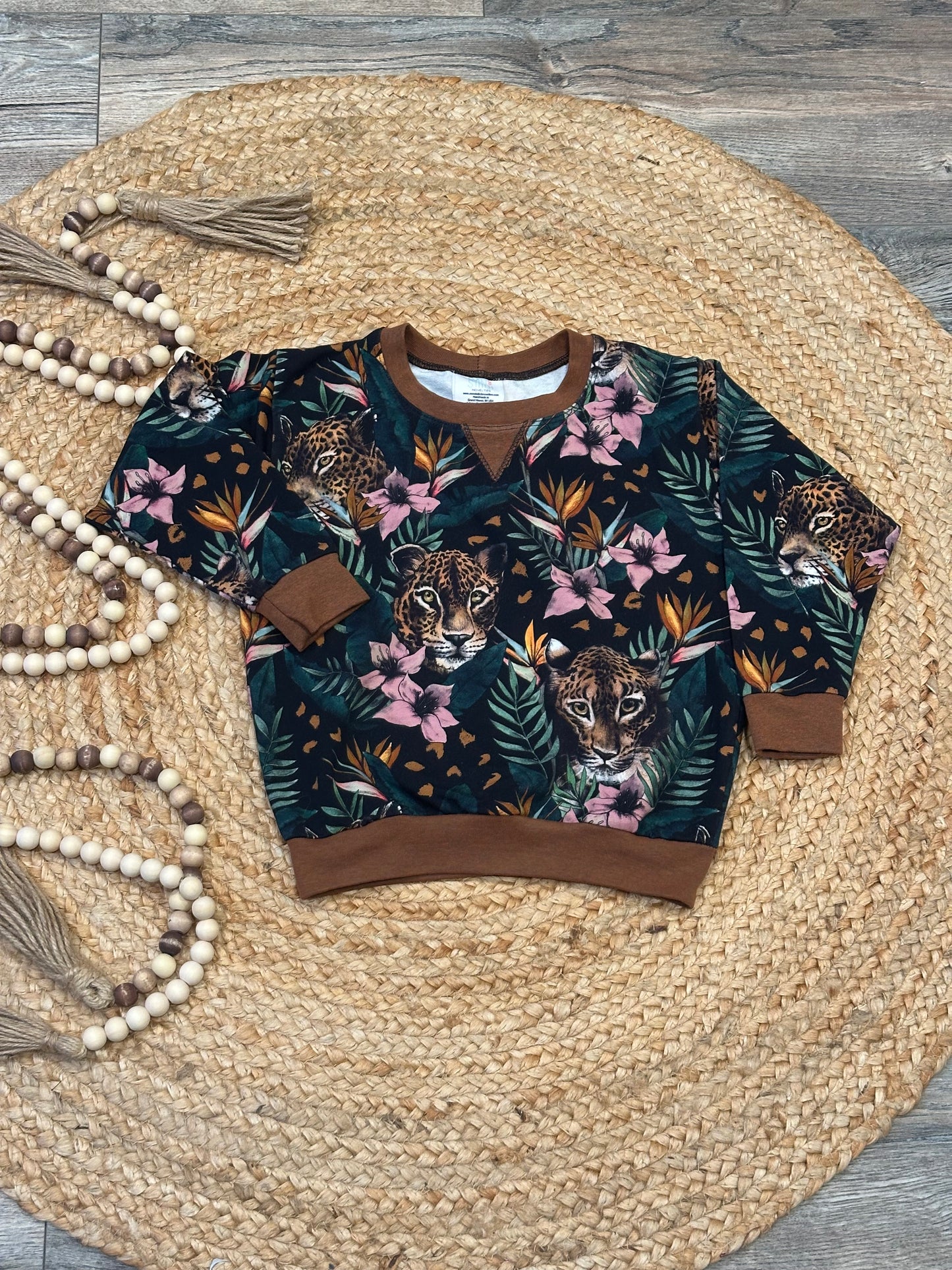 Jungle Floral and Hidden Jaguar Oversized Sweater and Joggers Sets | Size 3/4T, Size 5/6T