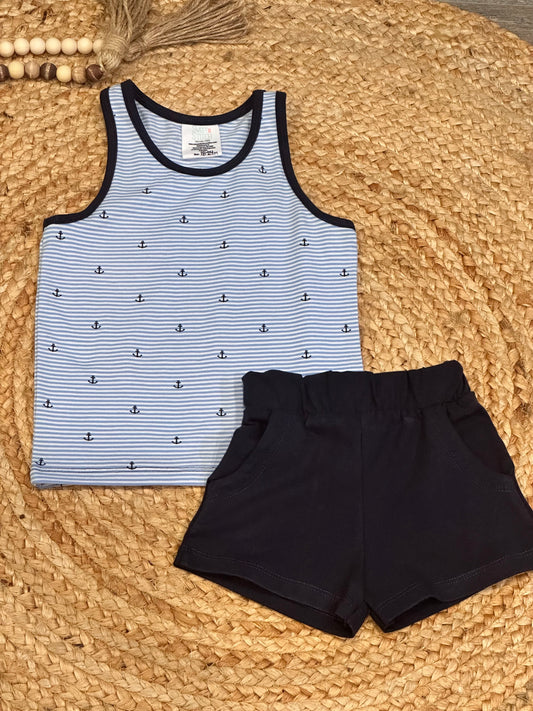 Anchor Tank Top and Short Set | Size 18-24m