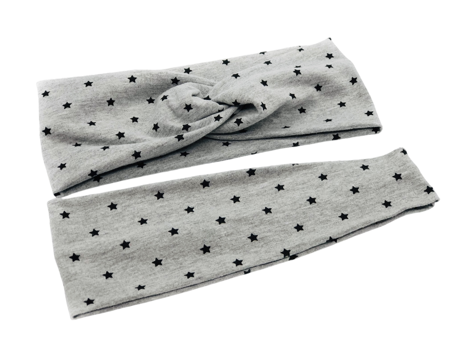 Stars on Gray Headband-Twist or Sport | Sweet Stitch Novelties