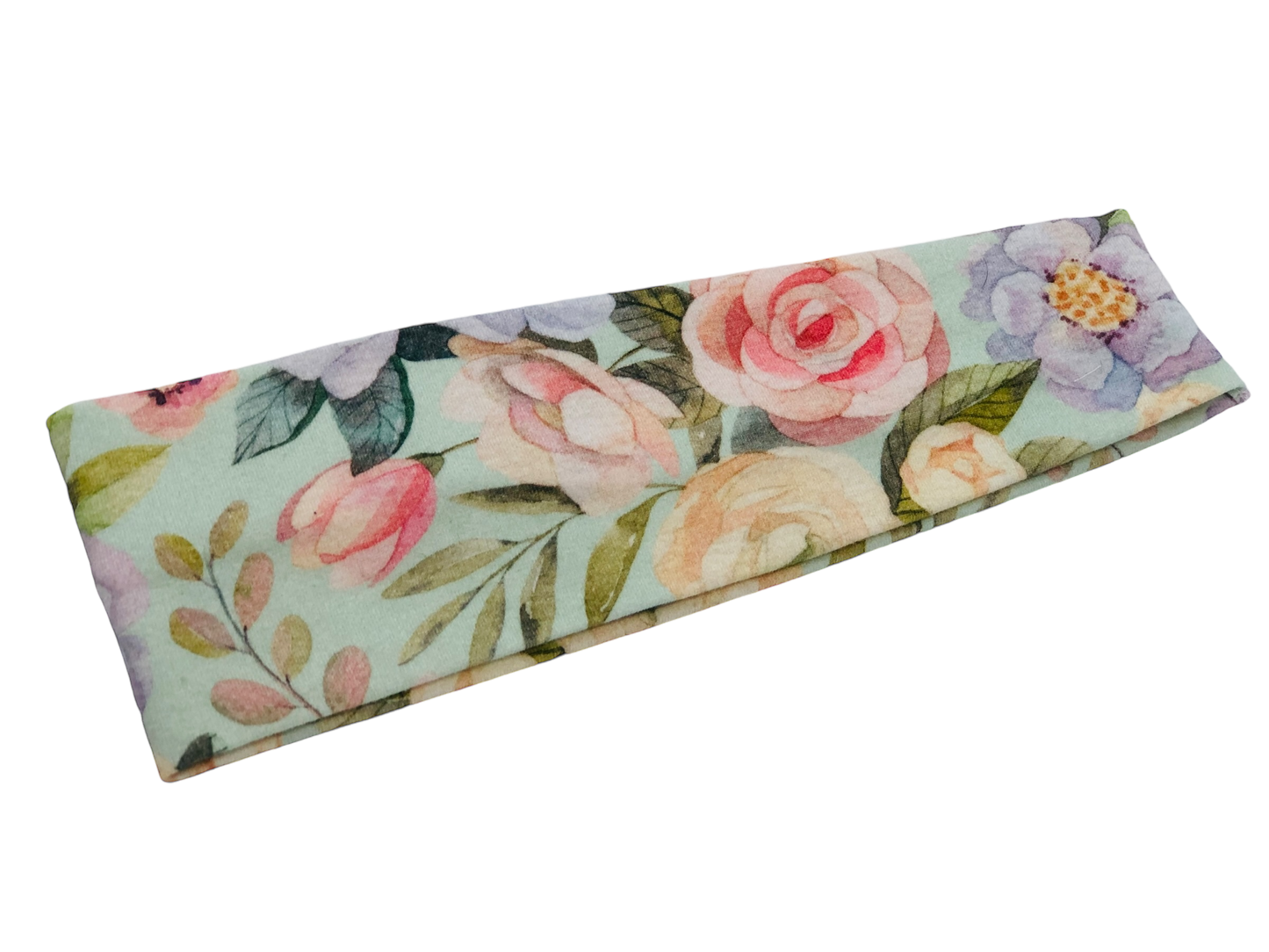 Floral on Mint ORGANIC Headband-Twist or Sport  |  Sweet Stitch Novelties