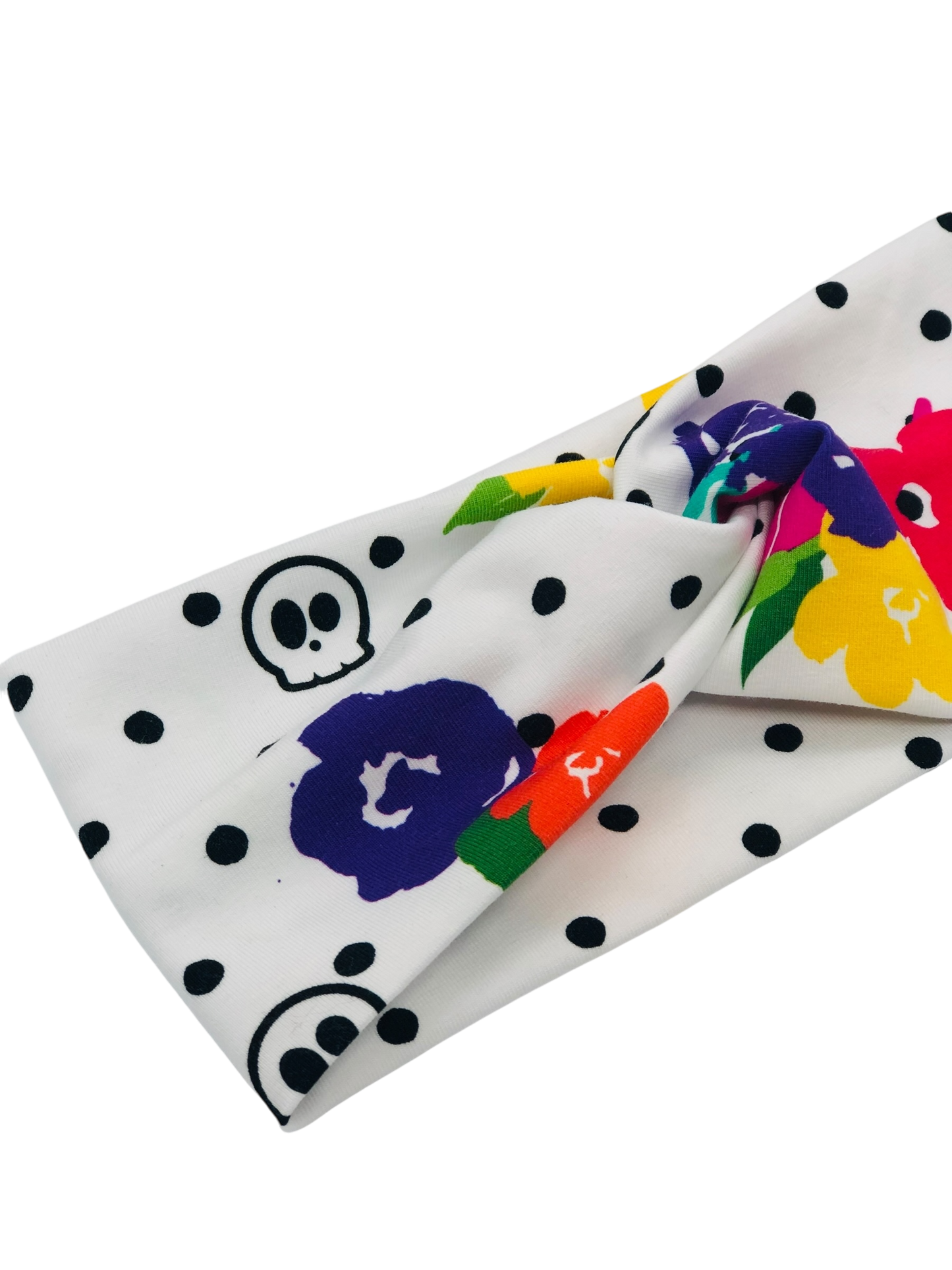 Skulls, Dots, and Flowers  Headband-Turban Twist and Yoga Styles | Sweet Stitch Novelties