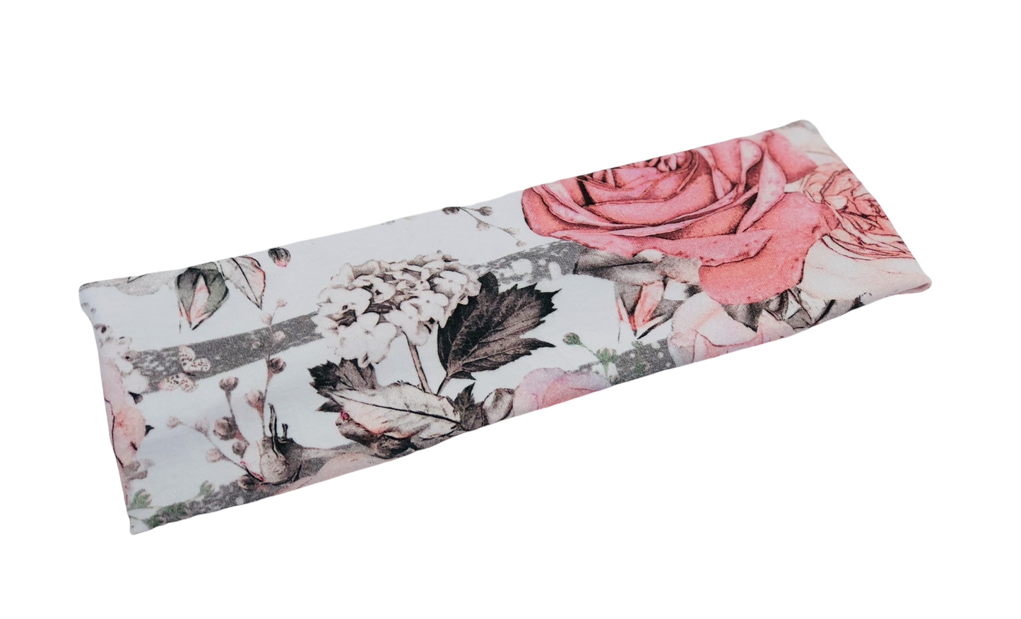 Roses on Gray Stripe Headband-Twist or Sport | Sweet Stitch Novelties