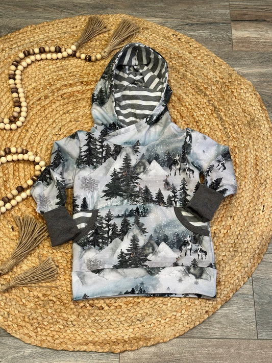 Winter Wildlife Grow With Me Hoodie | Size 3-6Y