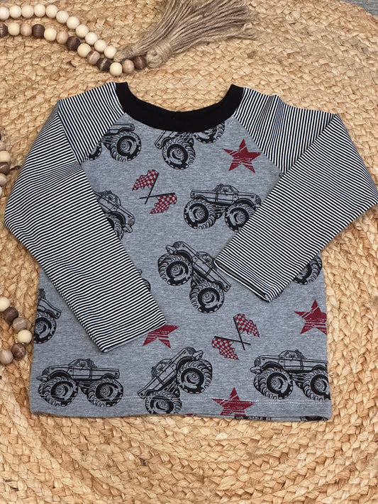 Monster Truck Raglan | Size 2/3T