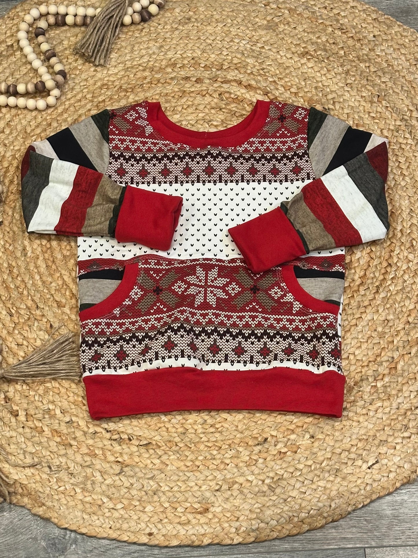 Christmas Sweater Grow With Me Hoodie and Pullover| Size 6-9Y, Size 7-10Y