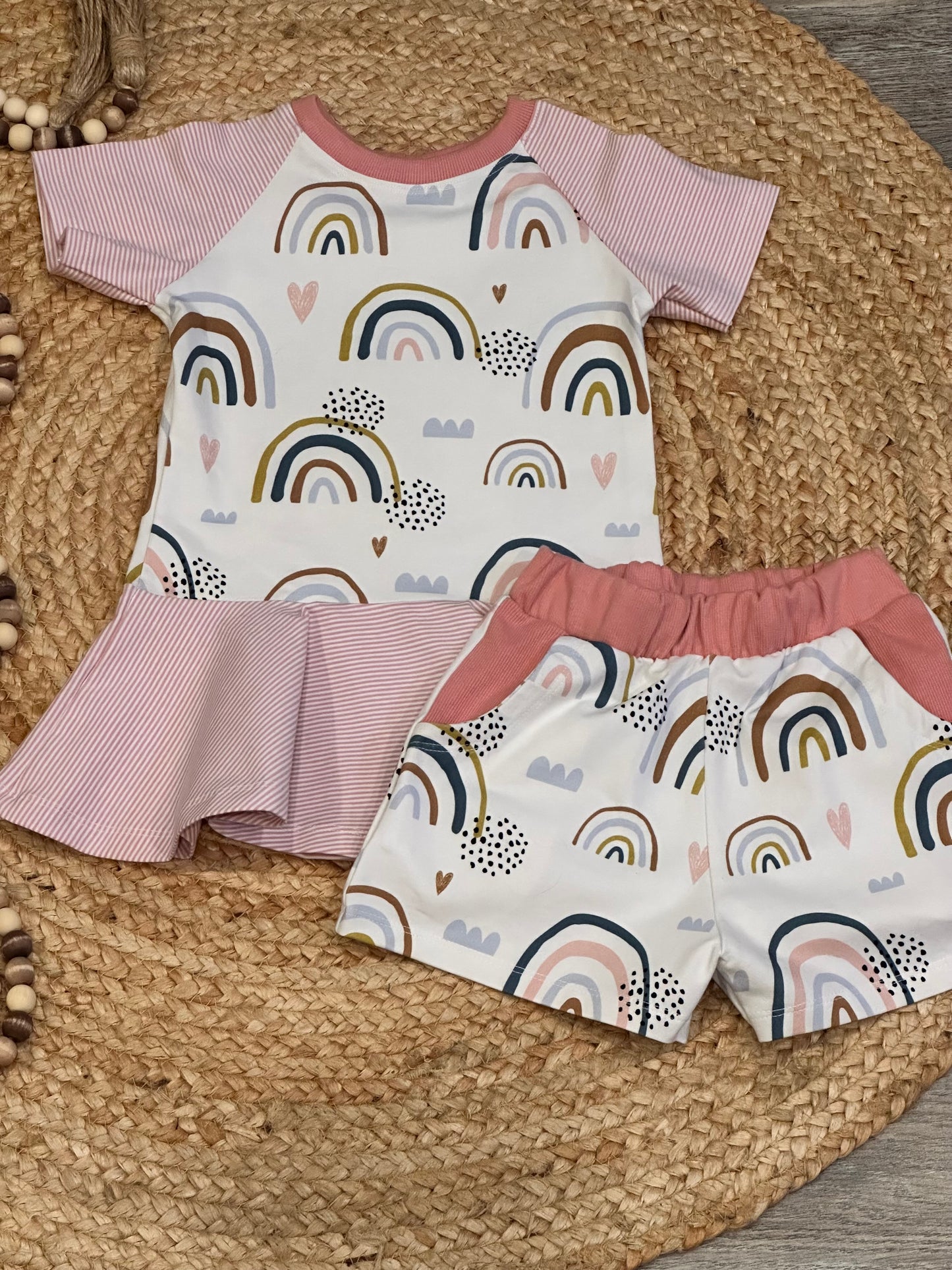 Rainbow Peplum and Short Coordinated Set | Size 6/7