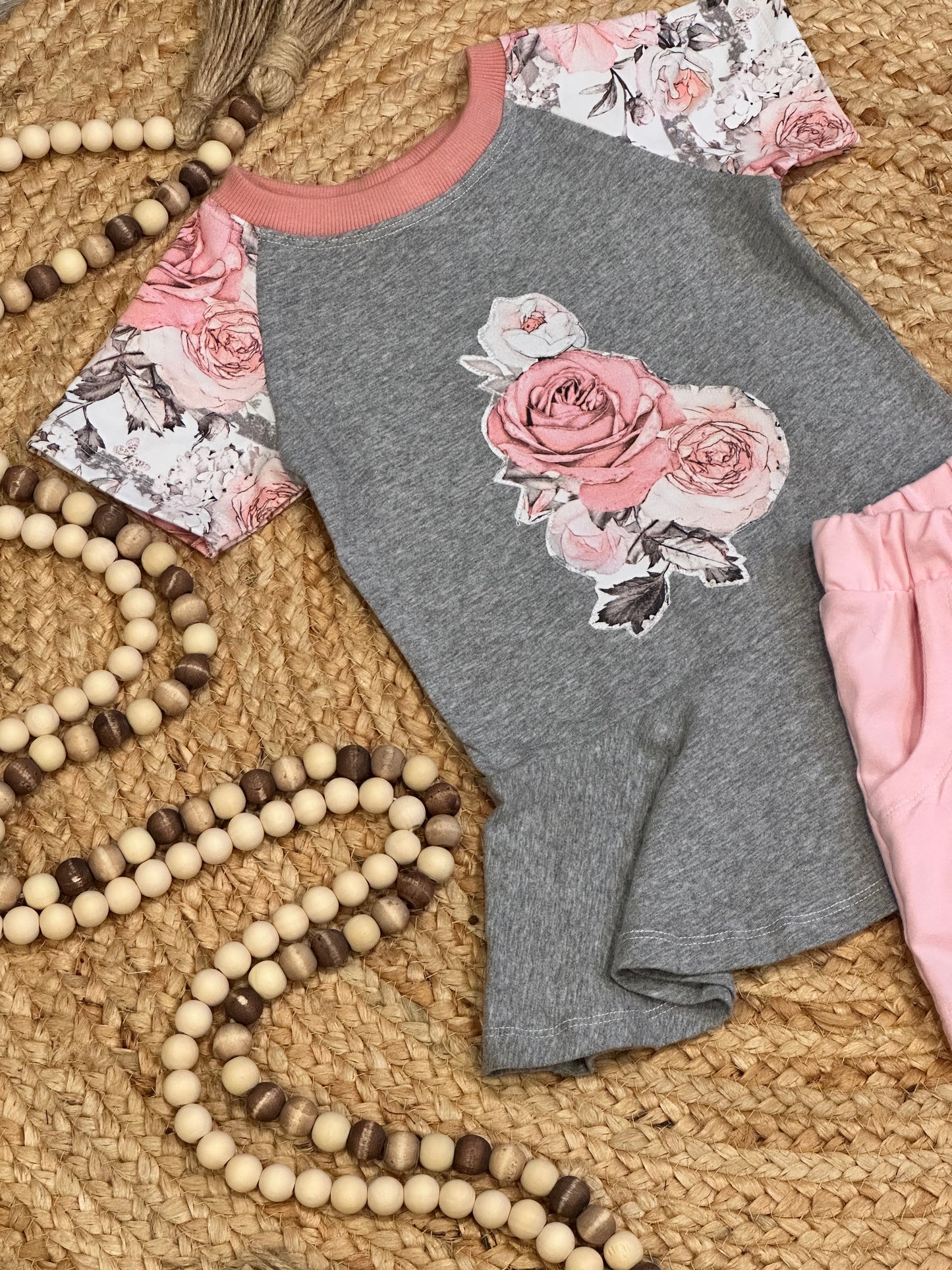 Appliqué Rose Peplum and Short Set | Size 4T