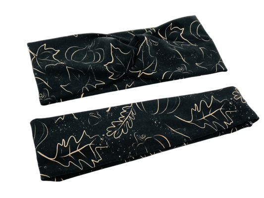 Pumpkins and Leaves Headband-Twist or Sport | Sweet Stitch Novelties
