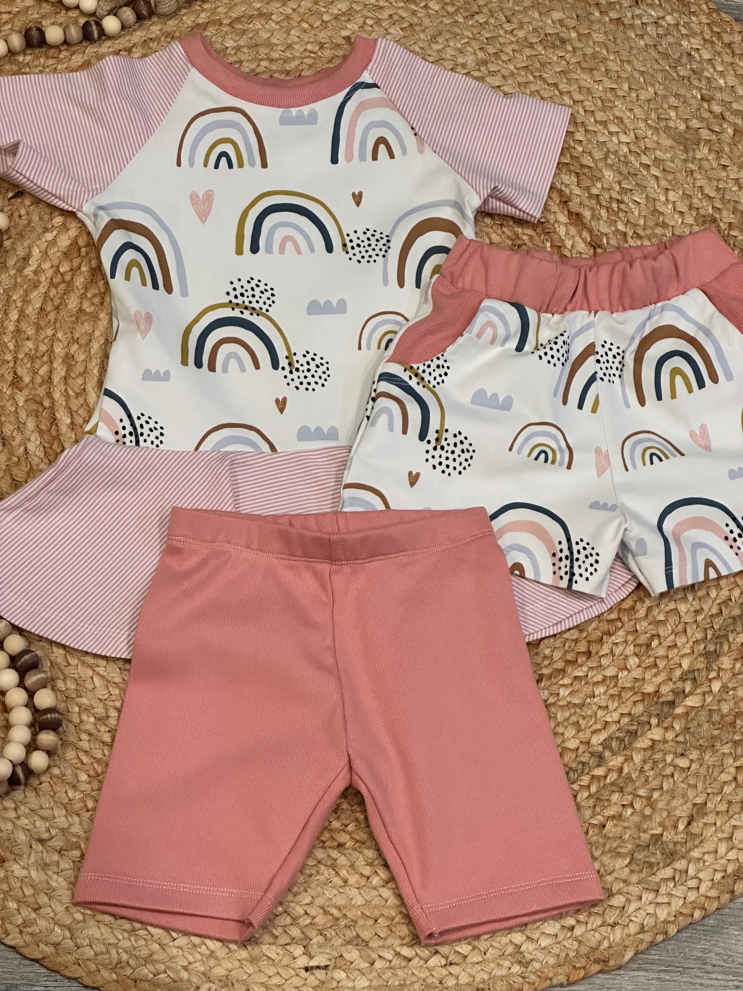 Rainbow Peplum and Short Coordinated Set | Size 6/7