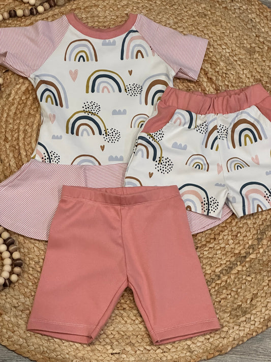 Rainbow Peplum and Short Coordinated Set | Size 6/7