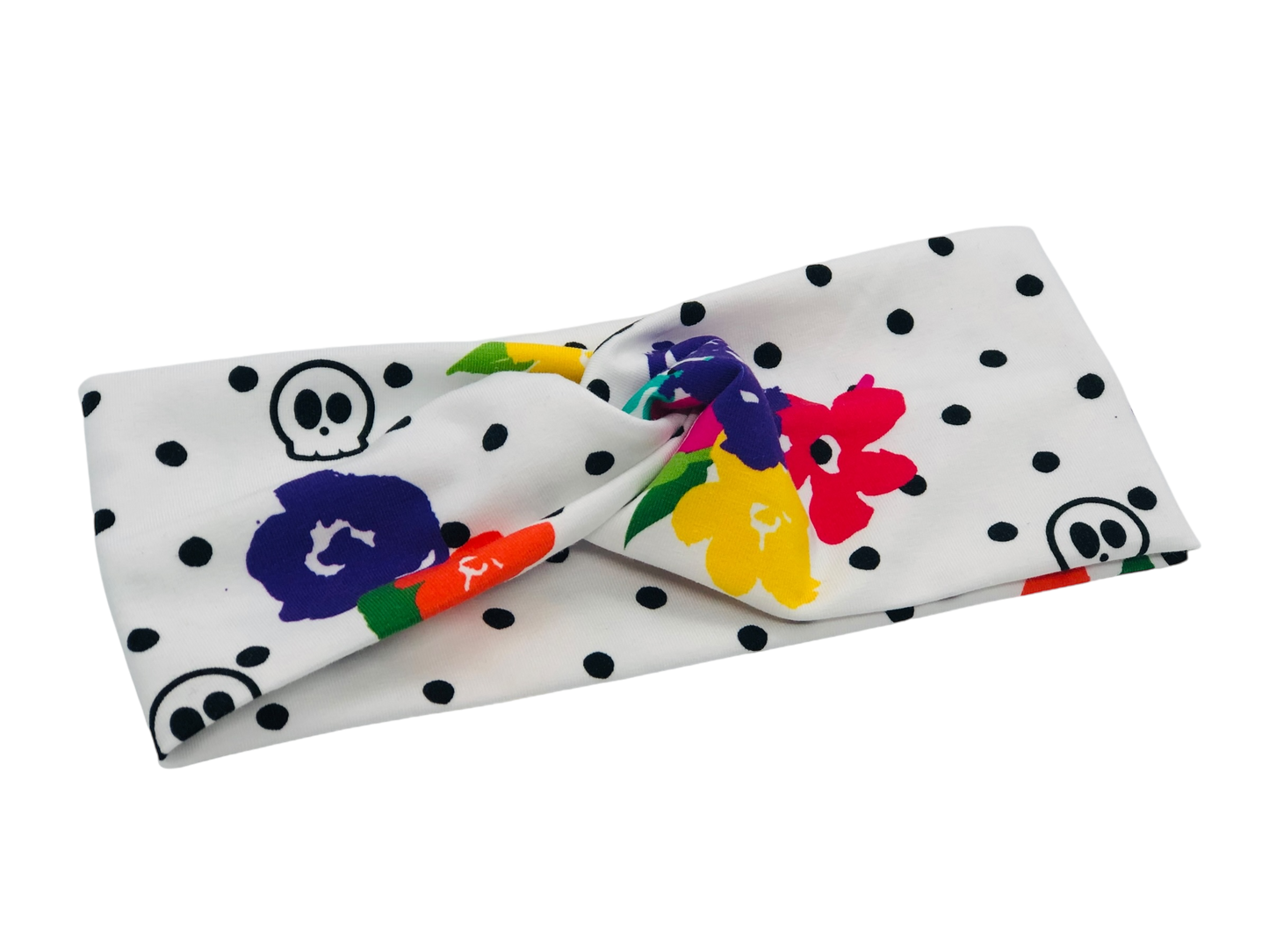 Skulls, Dots, and Flowers  Headband-Turban Twist and Yoga Styles | Sweet Stitch Novelties