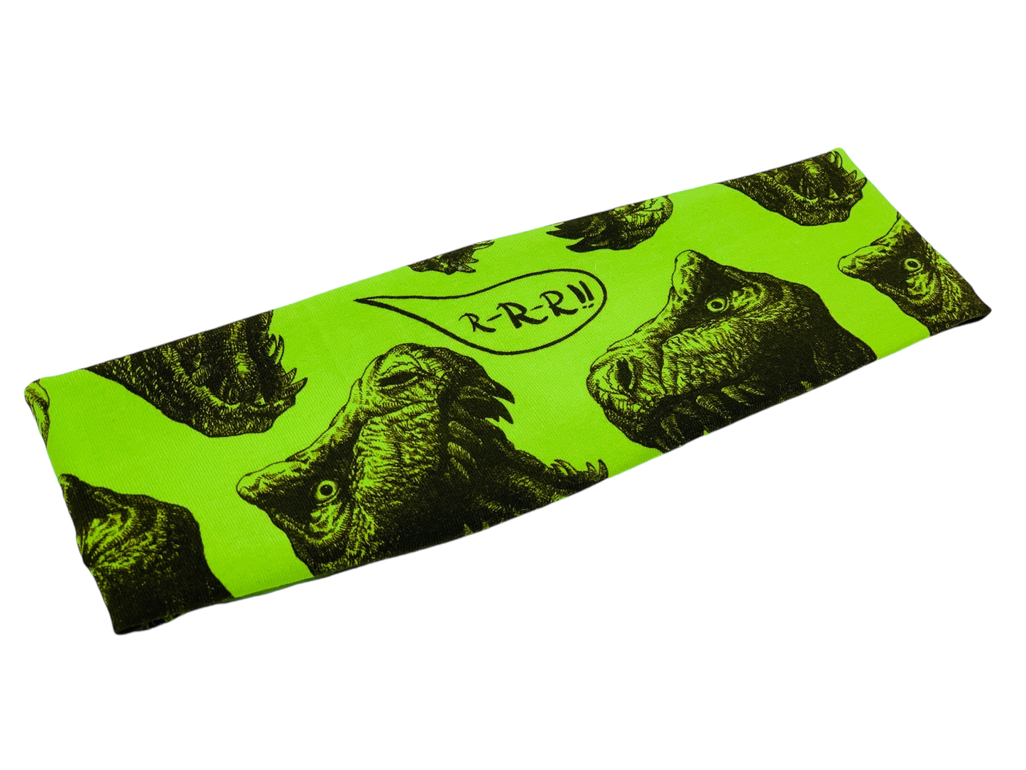 T-Rex on Lime Headband-Twist or Sport | Sweet Stitch Novelties