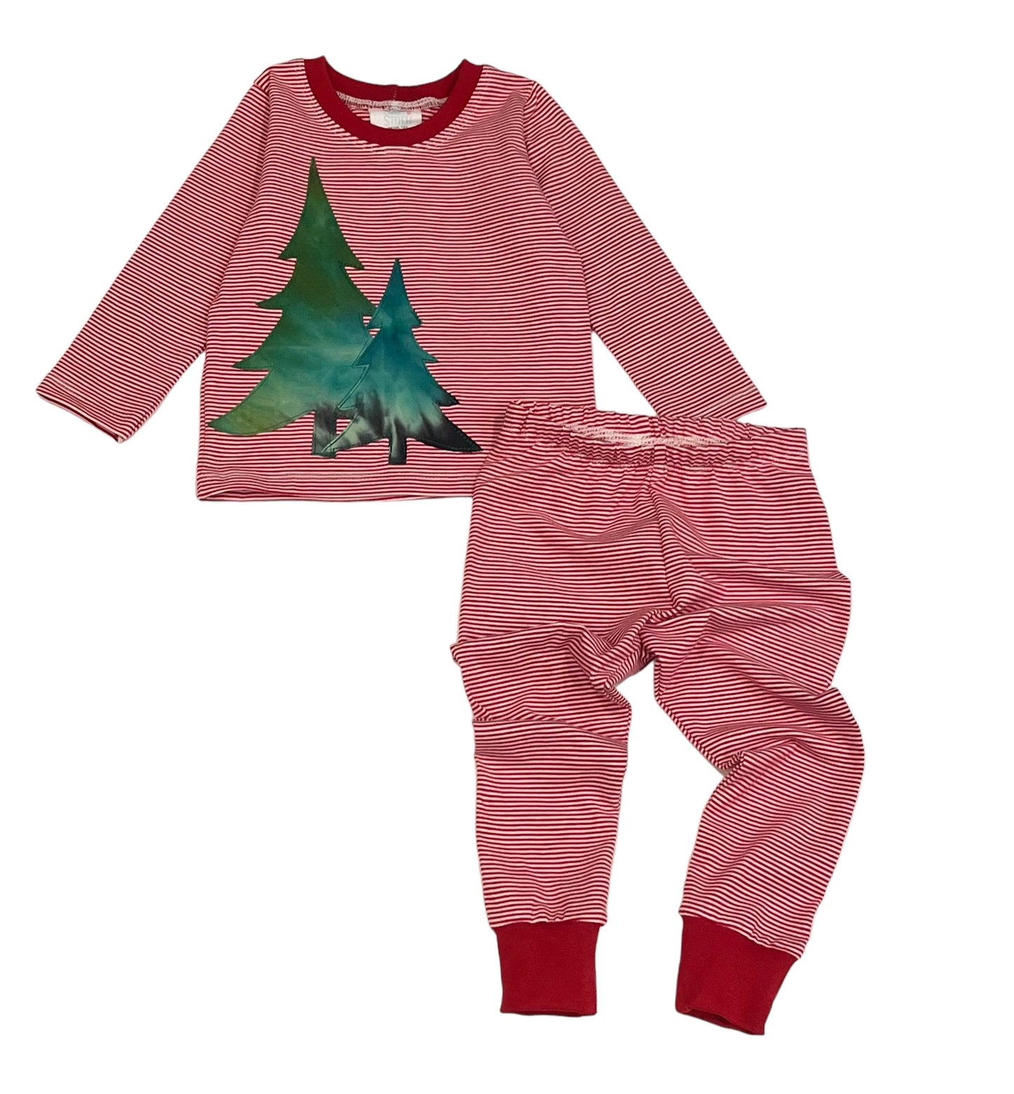 Appliqué Christmas Trees Lounge Set | Size 12-18 months