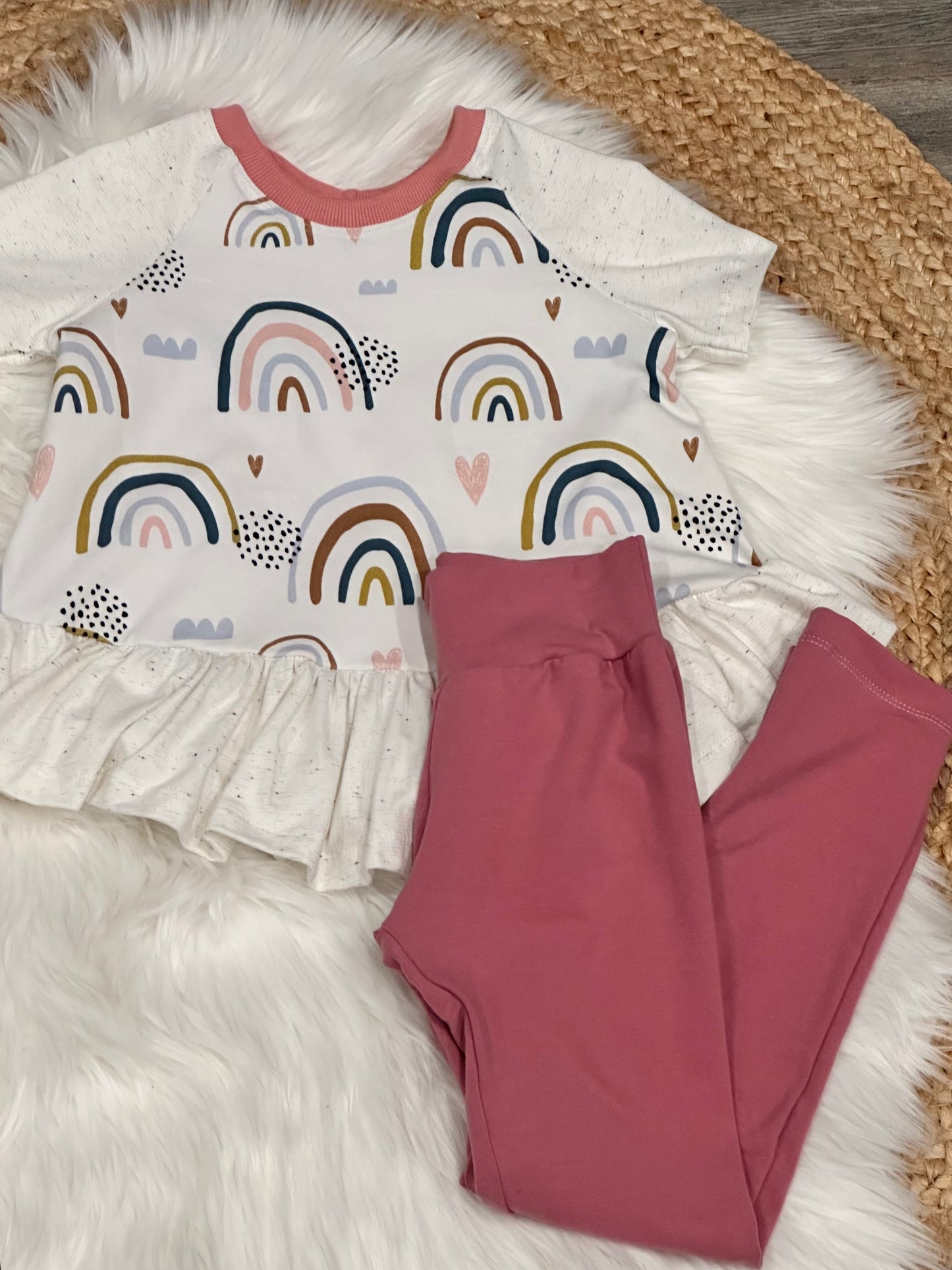 Rainbow Peplum and Leggings Set | Size 6