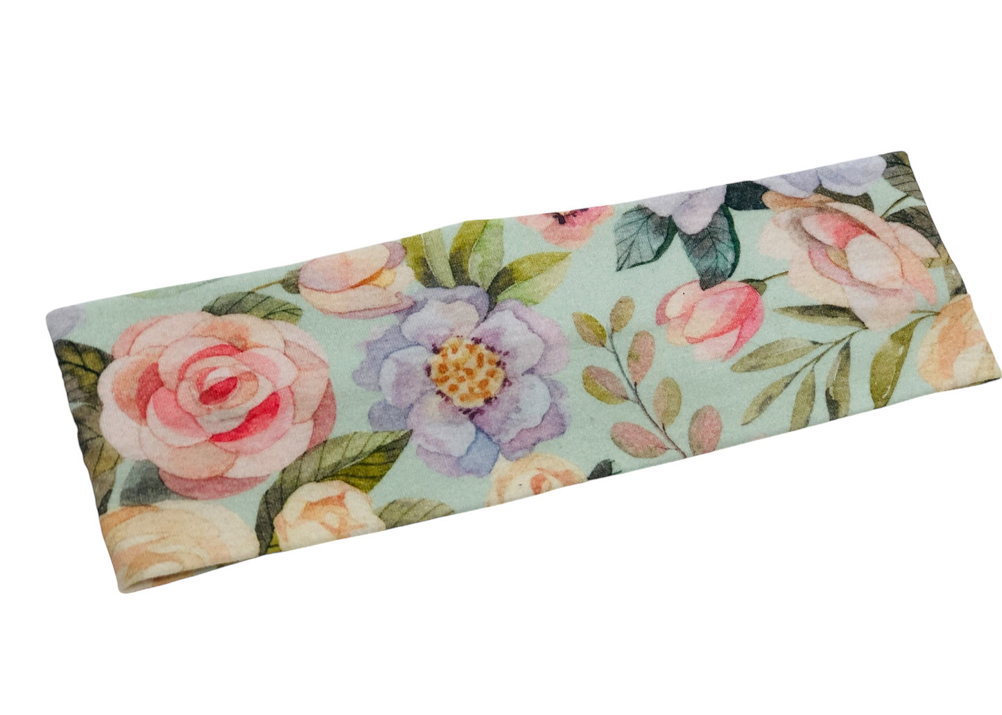 Floral on Mint ORGANIC Headband-Twist or Sport  |  Sweet Stitch Novelties