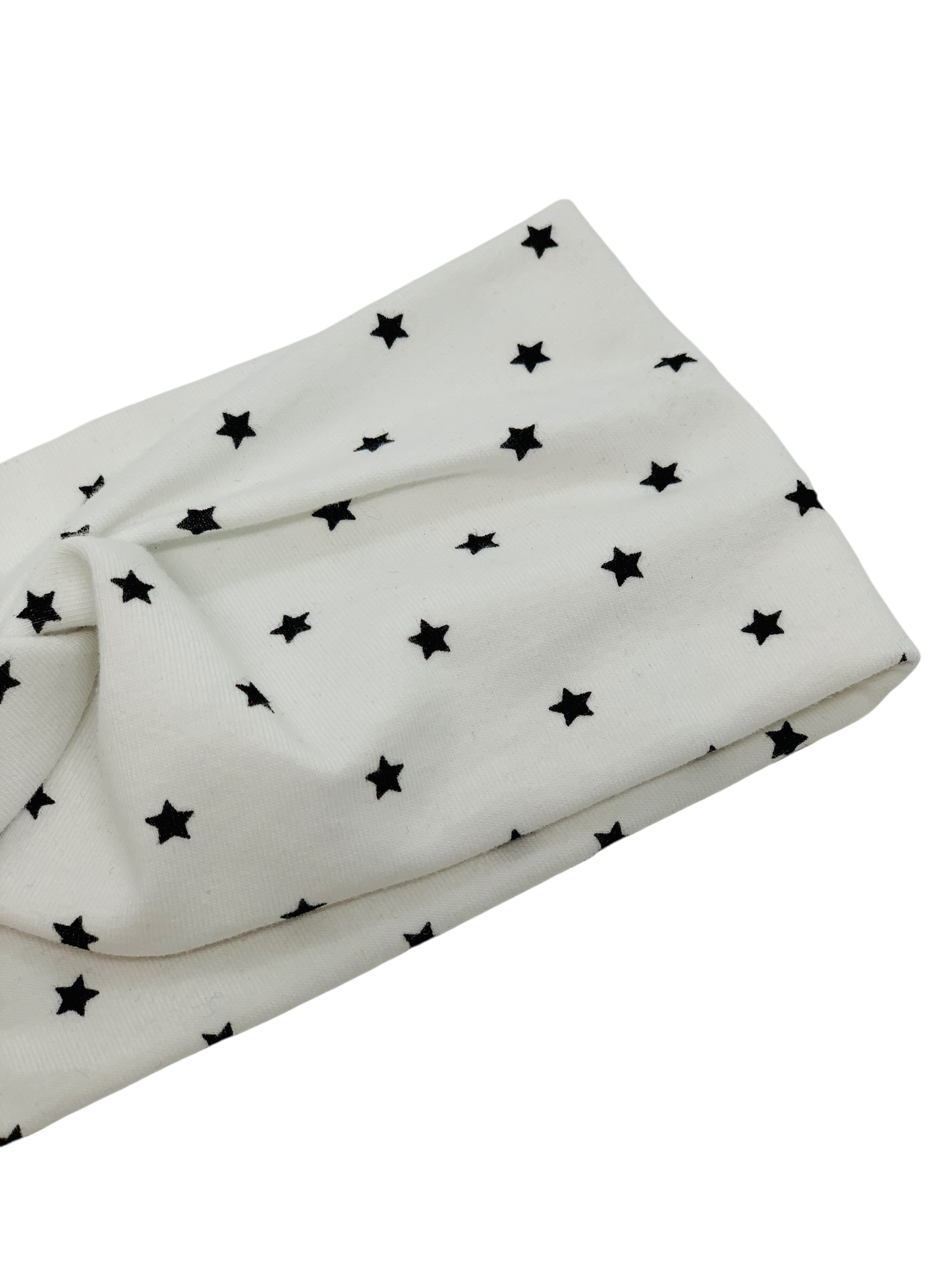 Stars on White Headband-Turban Twist and Yoga Styles | Sweet Stitch Novelties