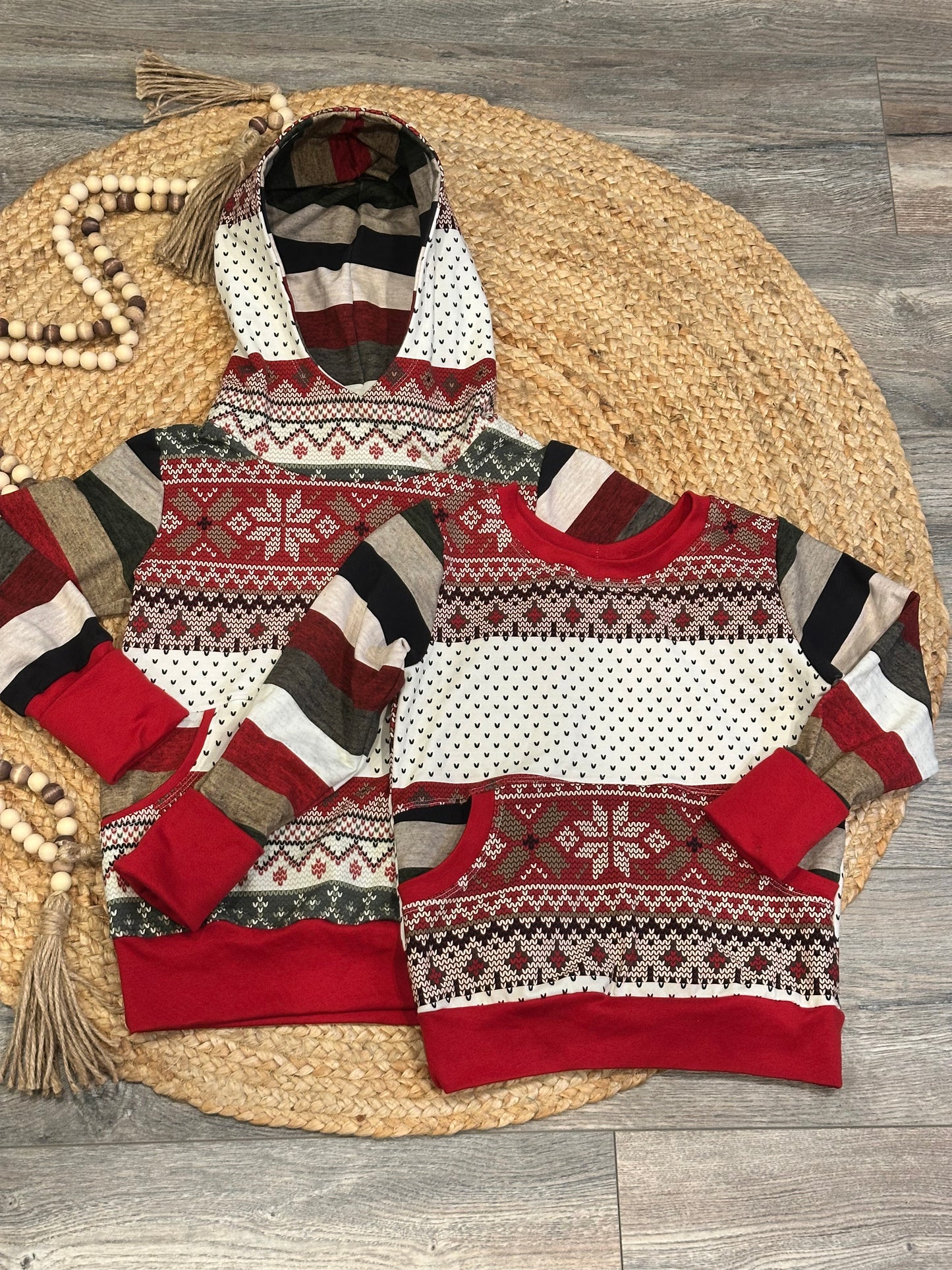 Christmas Sweater Grow With Me Hoodie and Pullover| Size 6-9Y, Size 7-10Y