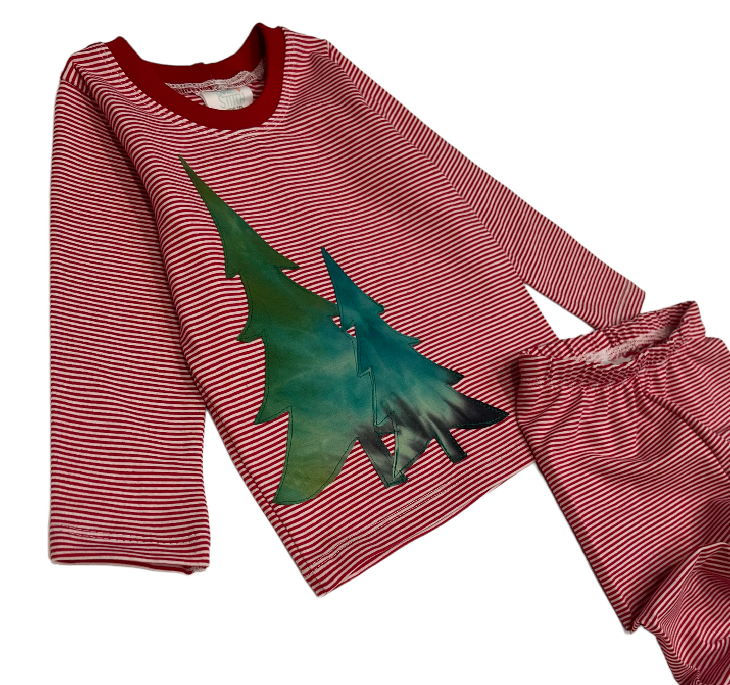 Appliqué Christmas Trees Lounge Set | Size 12-18 months