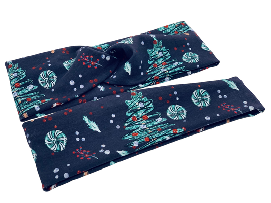 Christmas Trees and Peppermints Headband-Twist or Sport | Sweet Stitch Novelties