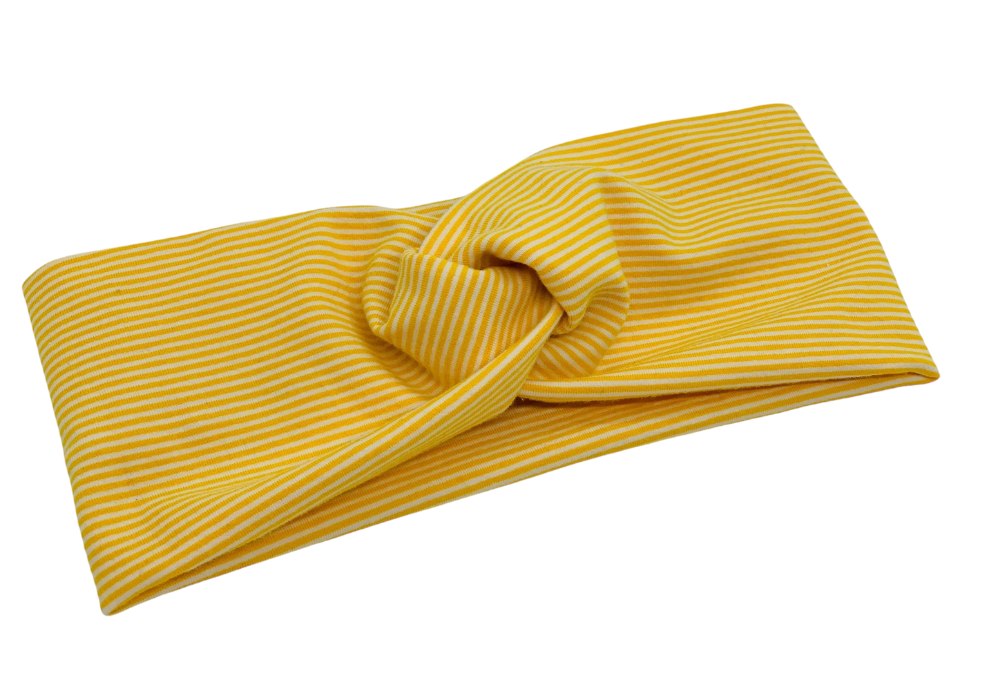 Mustard Mini Stripe Headband-Turban Twist and Yoga Styles | Sweet Stitch Novelties