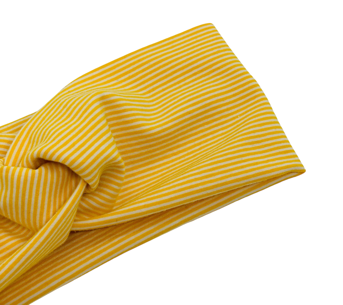 Mustard Mini Stripe Headband-Turban Twist and Yoga Styles | Sweet Stitch Novelties