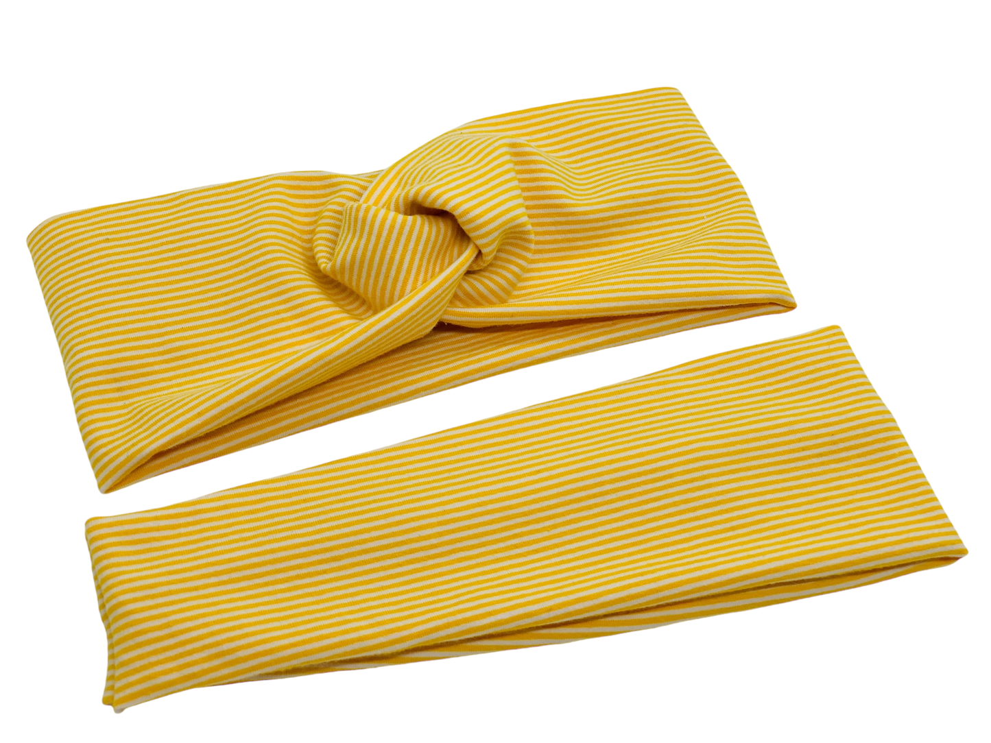 Mustard Mini Stripe Headband-Turban Twist and Yoga Styles | Sweet Stitch Novelties