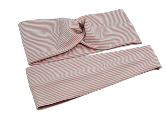 Rose Mini Stripe Headband-Turban Twist and Yoga Styles | Sweet Stitch Novelties