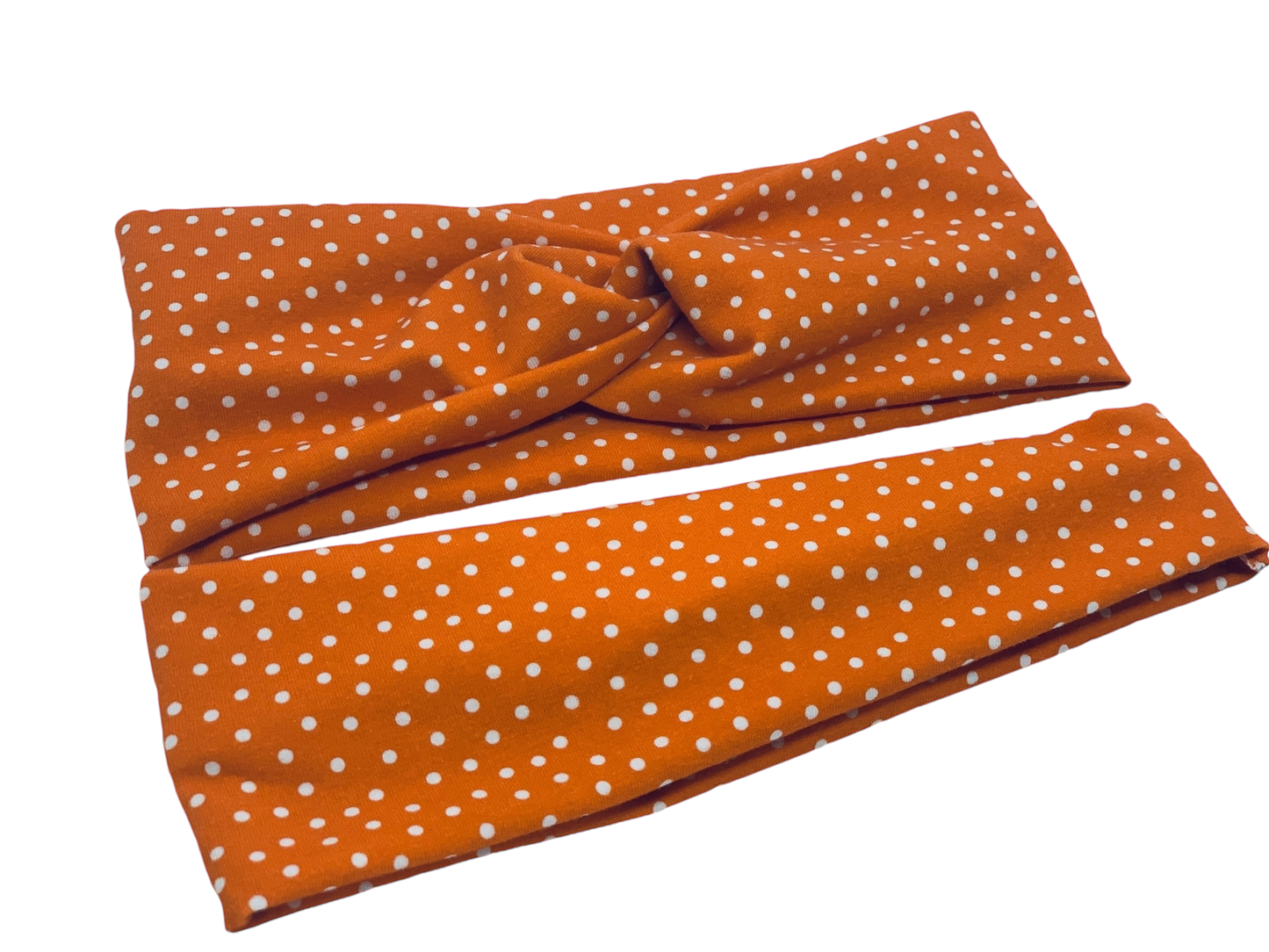 Dotties on Orange Headband-Twist or Yoga | Sweet Stitch Novelties