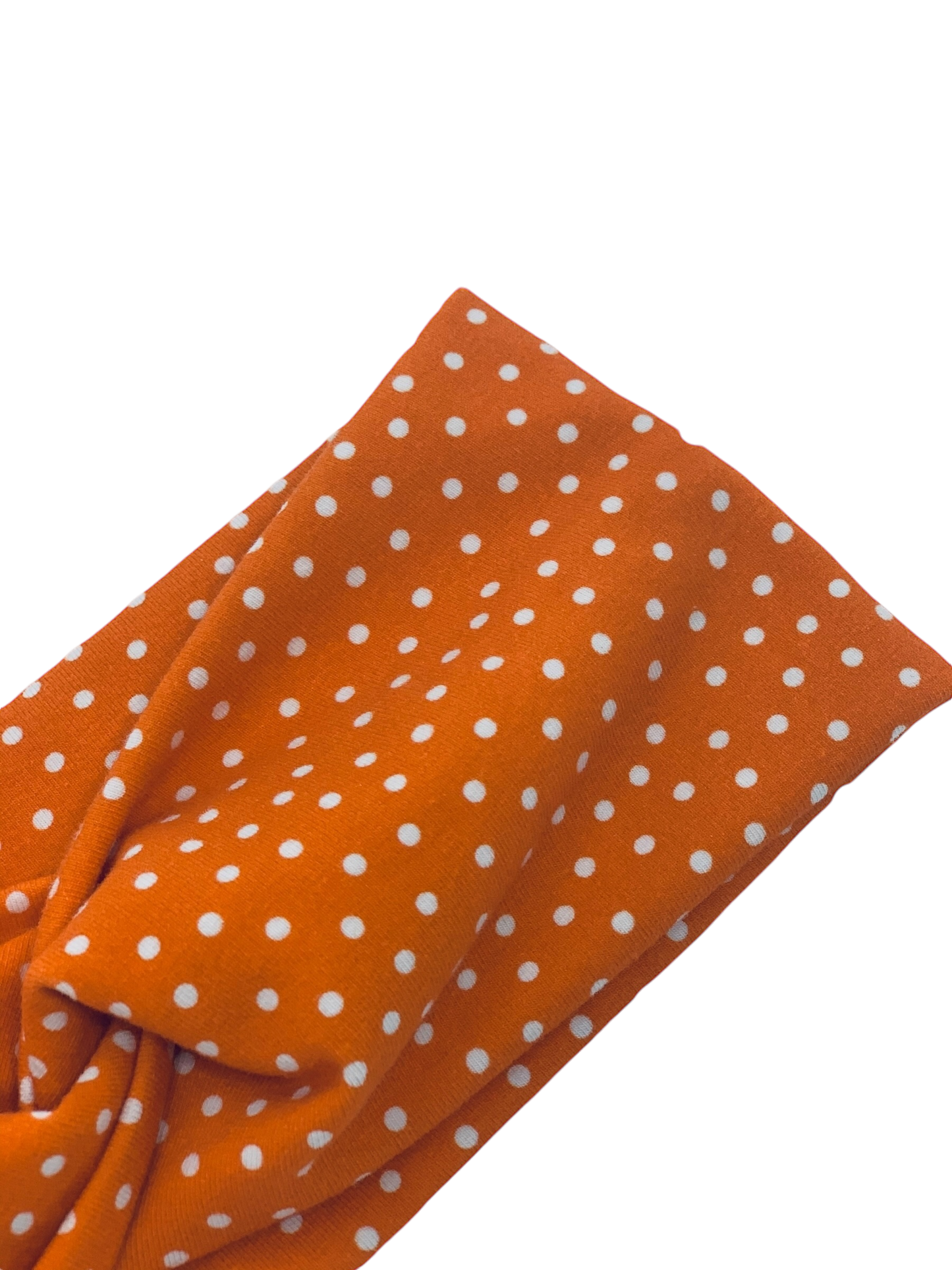 Dotties on Orange Headband-Twist or Yoga | Sweet Stitch Novelties