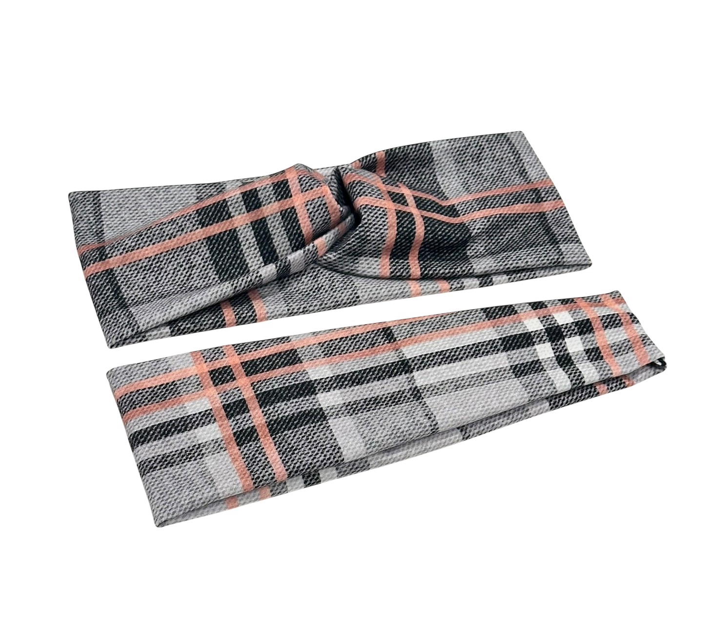 Rose Gold Plaid Headband-Twist or Sport |  Sweet Stitch Novelties