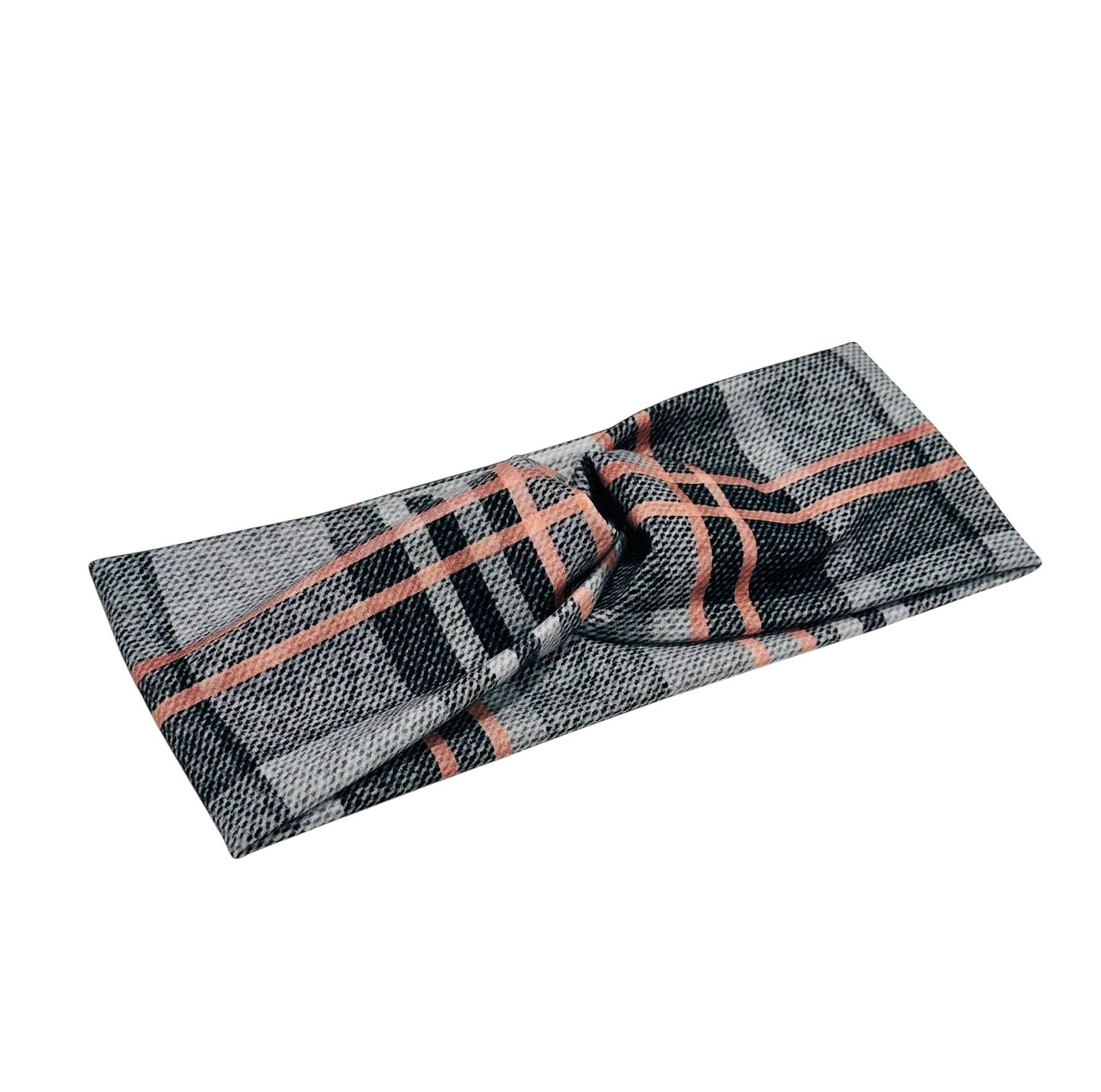 Rose Gold Plaid Headband-Twist or Sport |  Sweet Stitch Novelties
