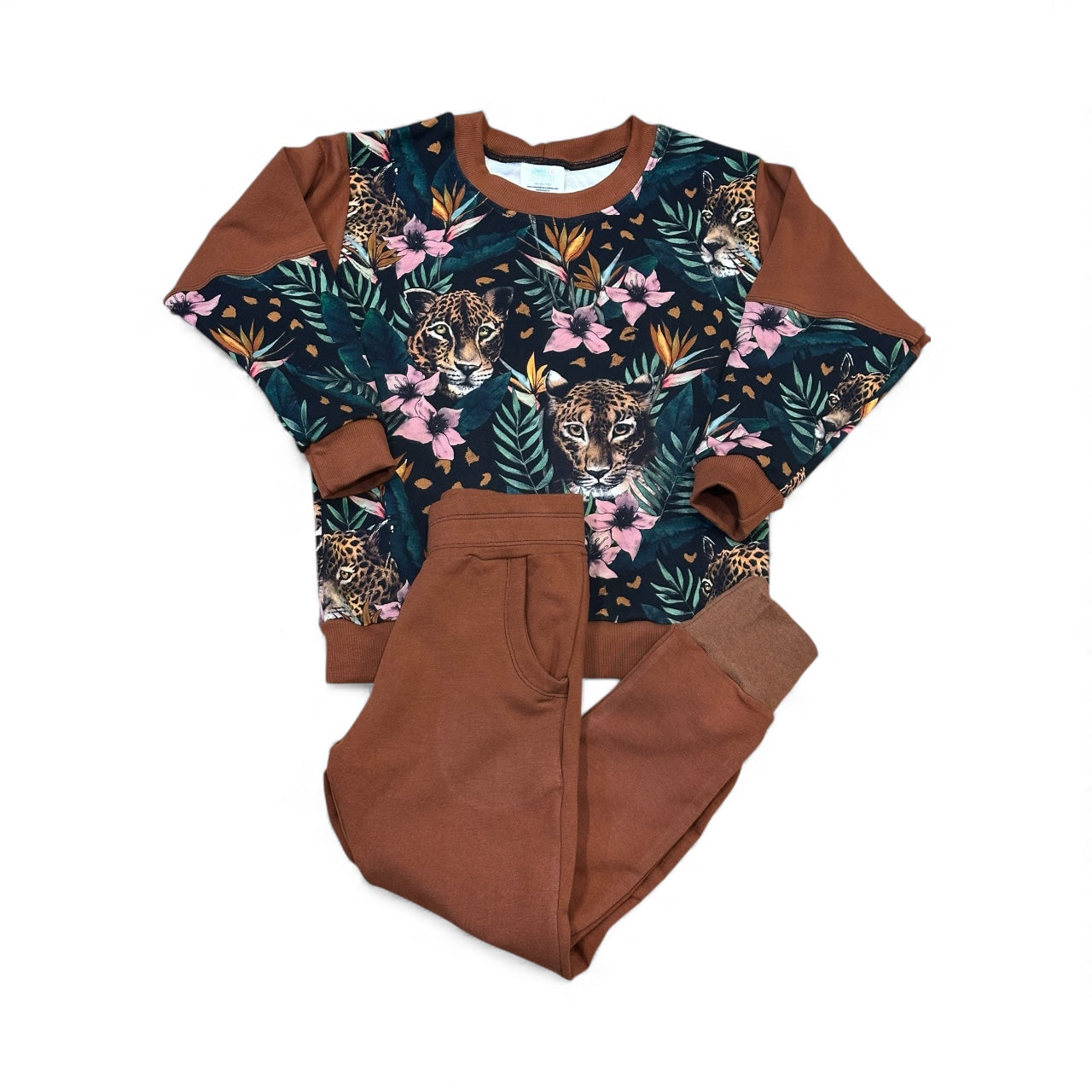Jungle Floral and Hidden Jaguar Oversized Sweater and Joggers Sets | Size 3/4T, Size 5/6T