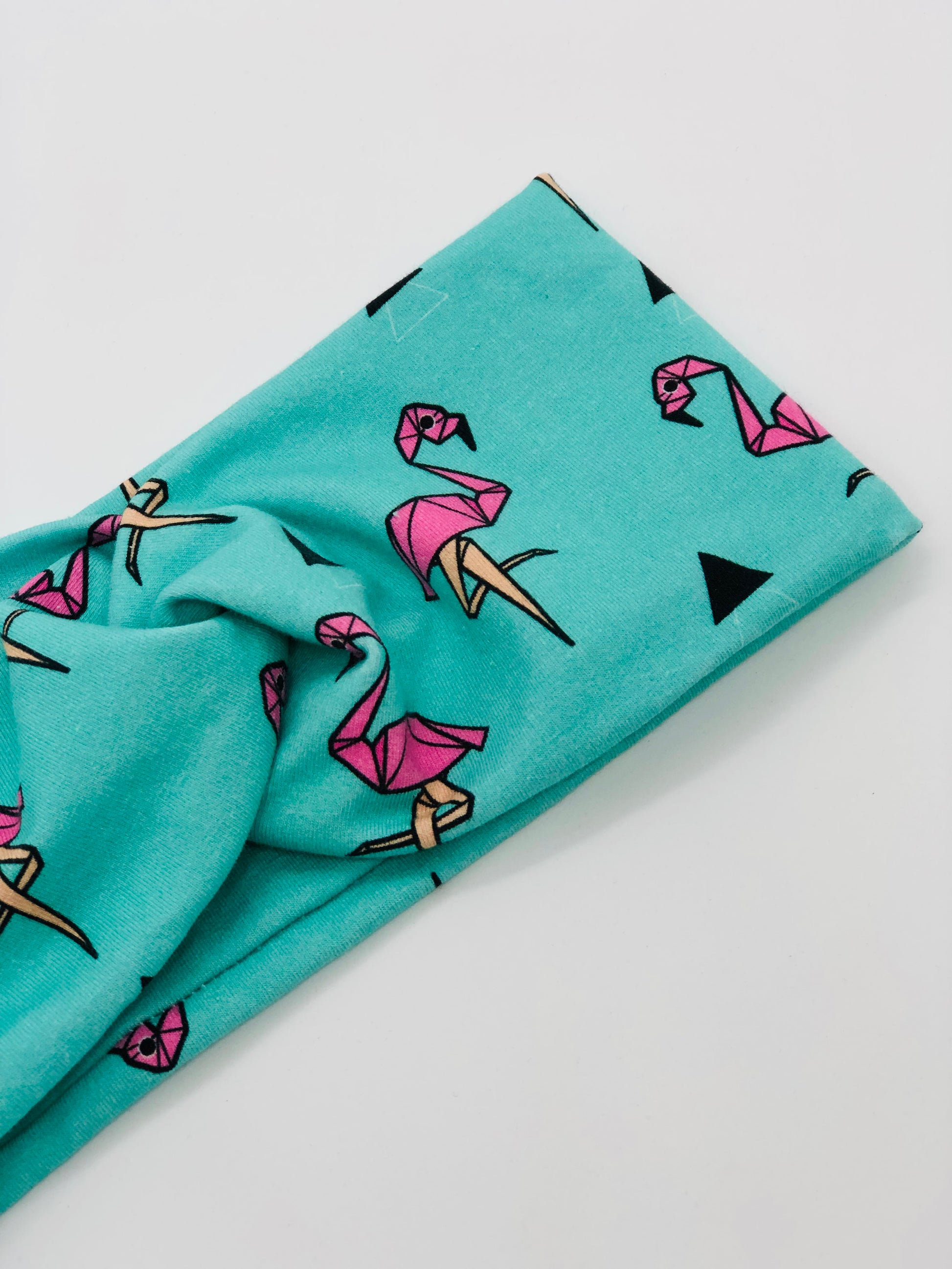 Origami Flamingo Headband-Turban Twist and Yoga Styles  |  Sweet Stitch Novelties - Sweet Stitch Novelties
