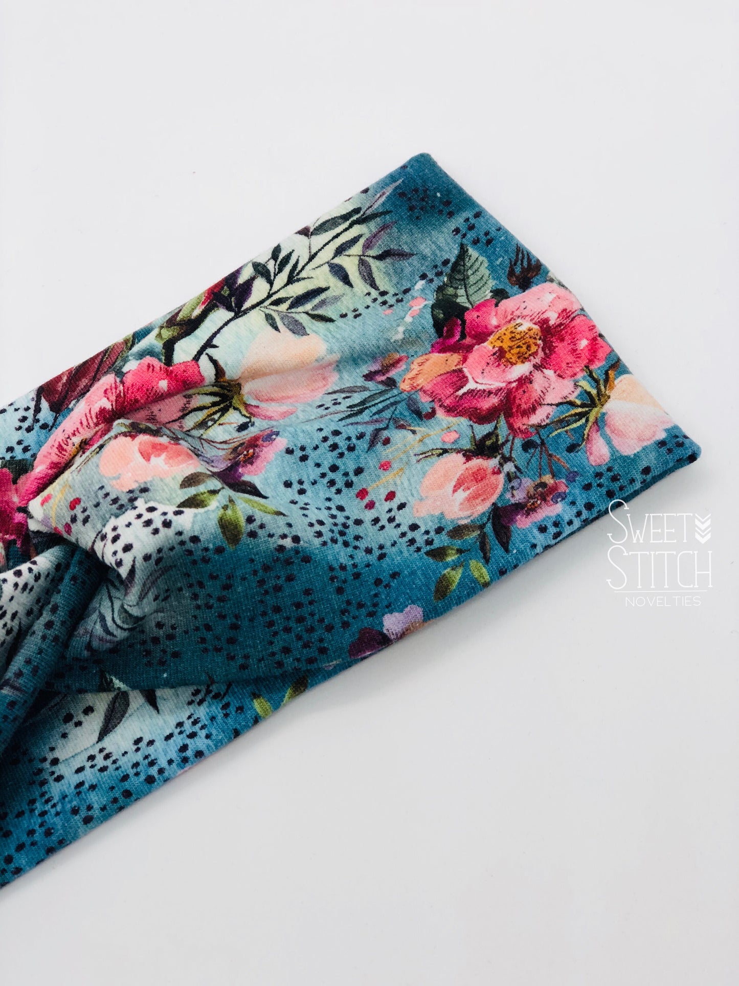 Rosehip Blooms Headband-Turban Twist and Yoga Styles | Sweet Stitch Novelties - Sweet Stitch Novelties