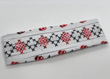 Pixelated Holiday Distressed Rose Headband-Turban Twist and Yoga Styles | Sweet Stitch Novelties - Sweet Stitch Novelties