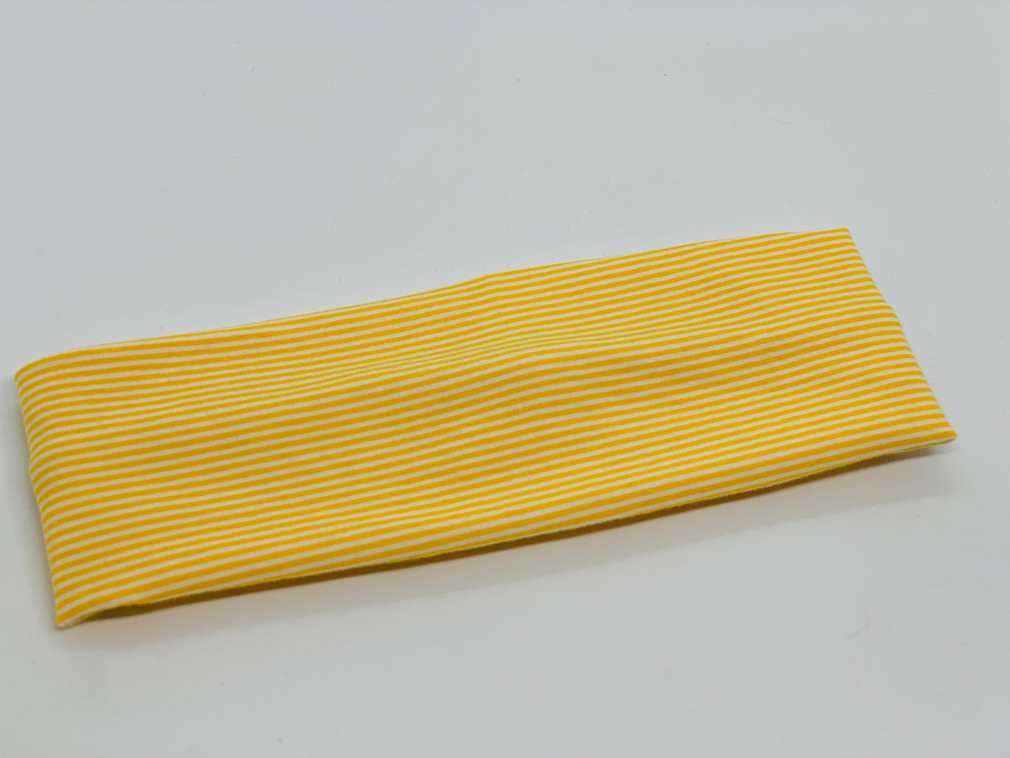 Mustard Mini Stripe Headband-Turban Twist and Yoga Styles | Sweet Stitch Novelties