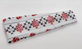 Pixelated Holiday Distressed Rose Headband-Turban Twist and Yoga Styles | Sweet Stitch Novelties - Sweet Stitch Novelties