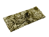 Cream Lace on Olive Headband-Turban Twist or Yoga | Sweet Stitch Novelties